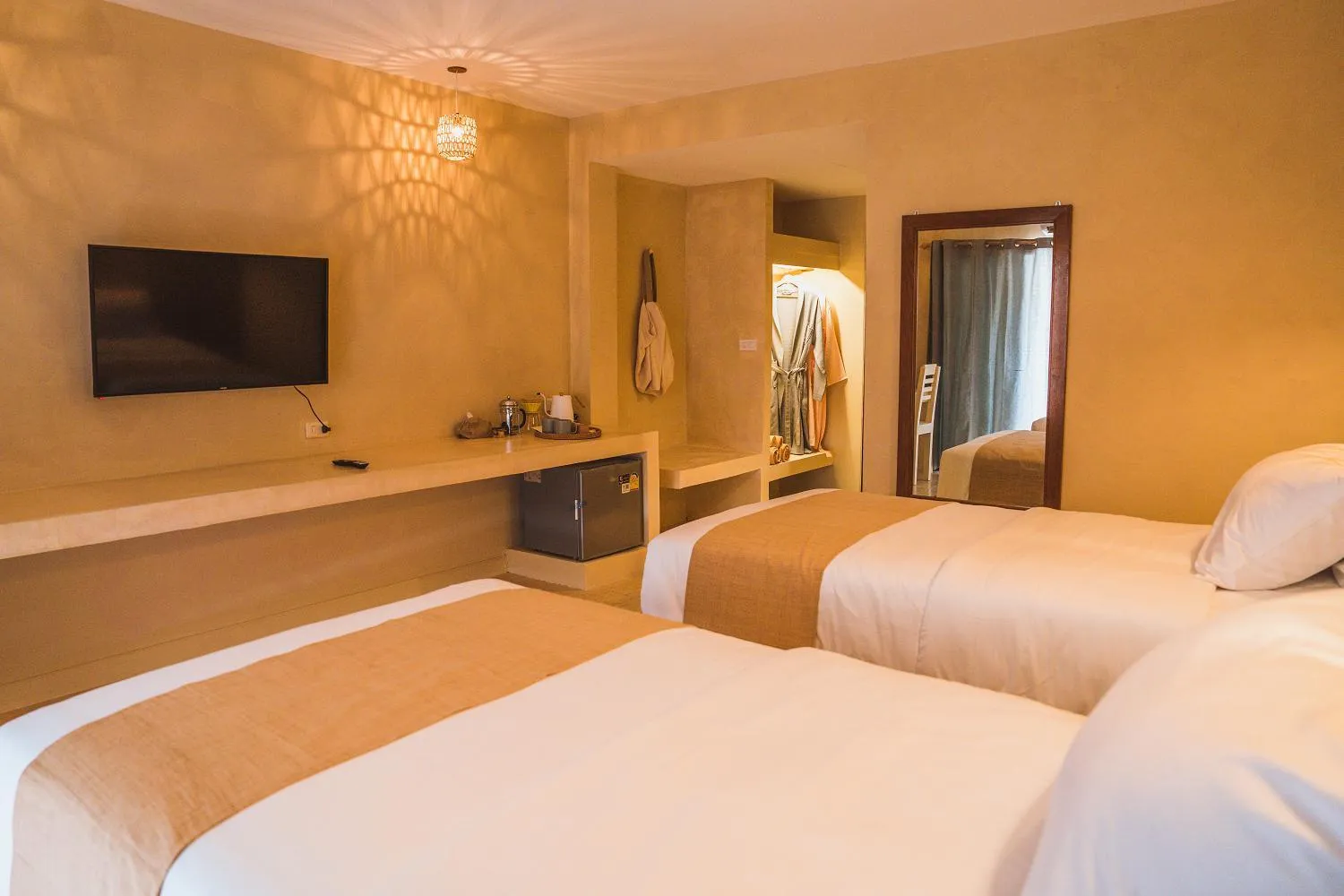 Bedroom, Bed in Rustic and Blue Getaway