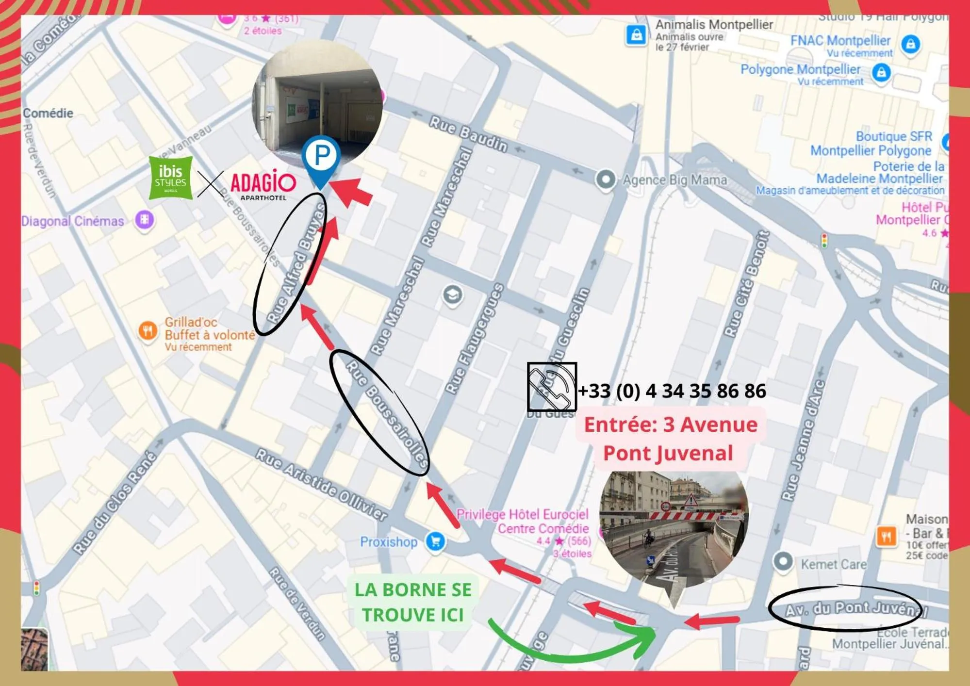 Parking in ibis Styles Montpellier Centre Comedie