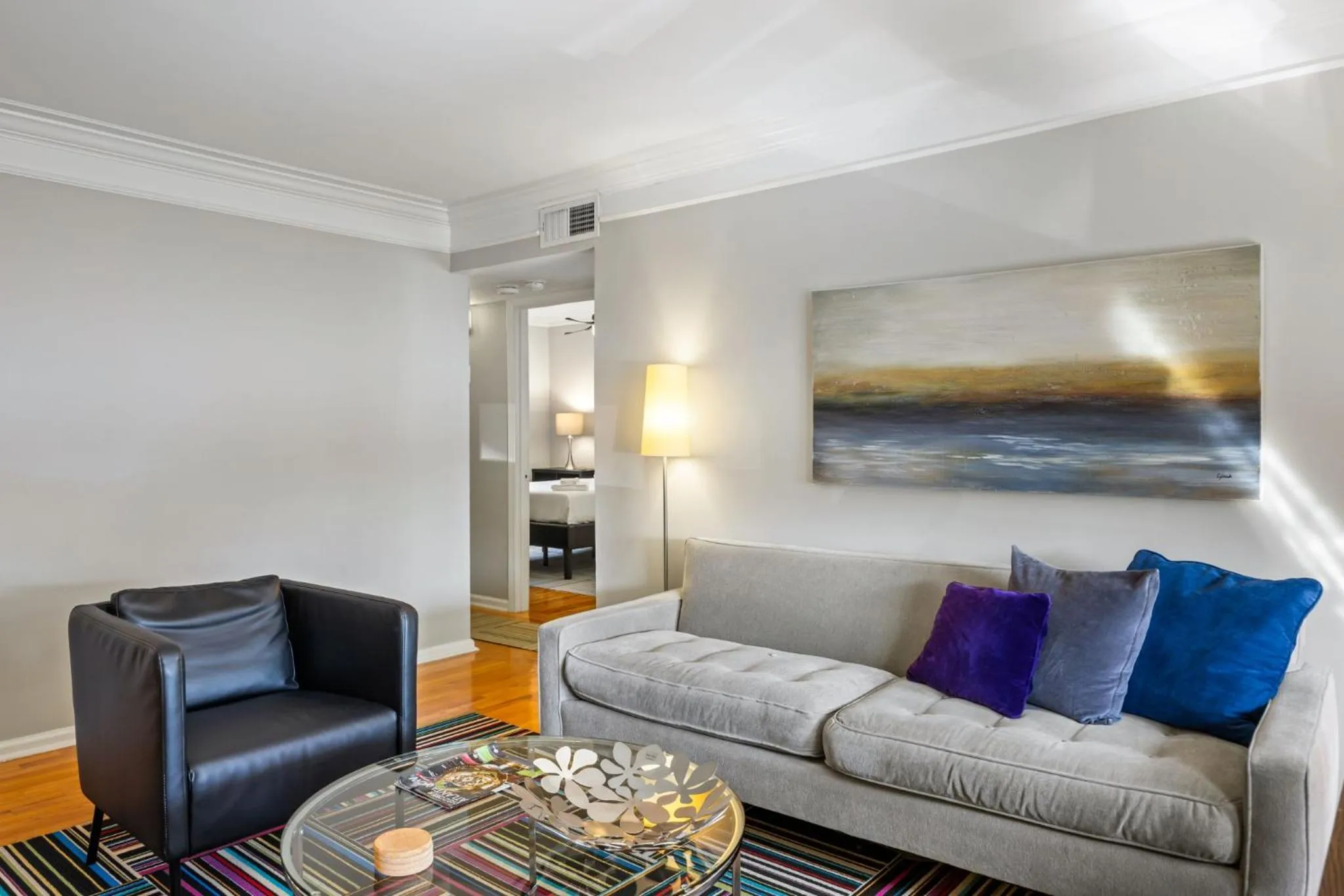 Living room in BCA Furnished Apartments