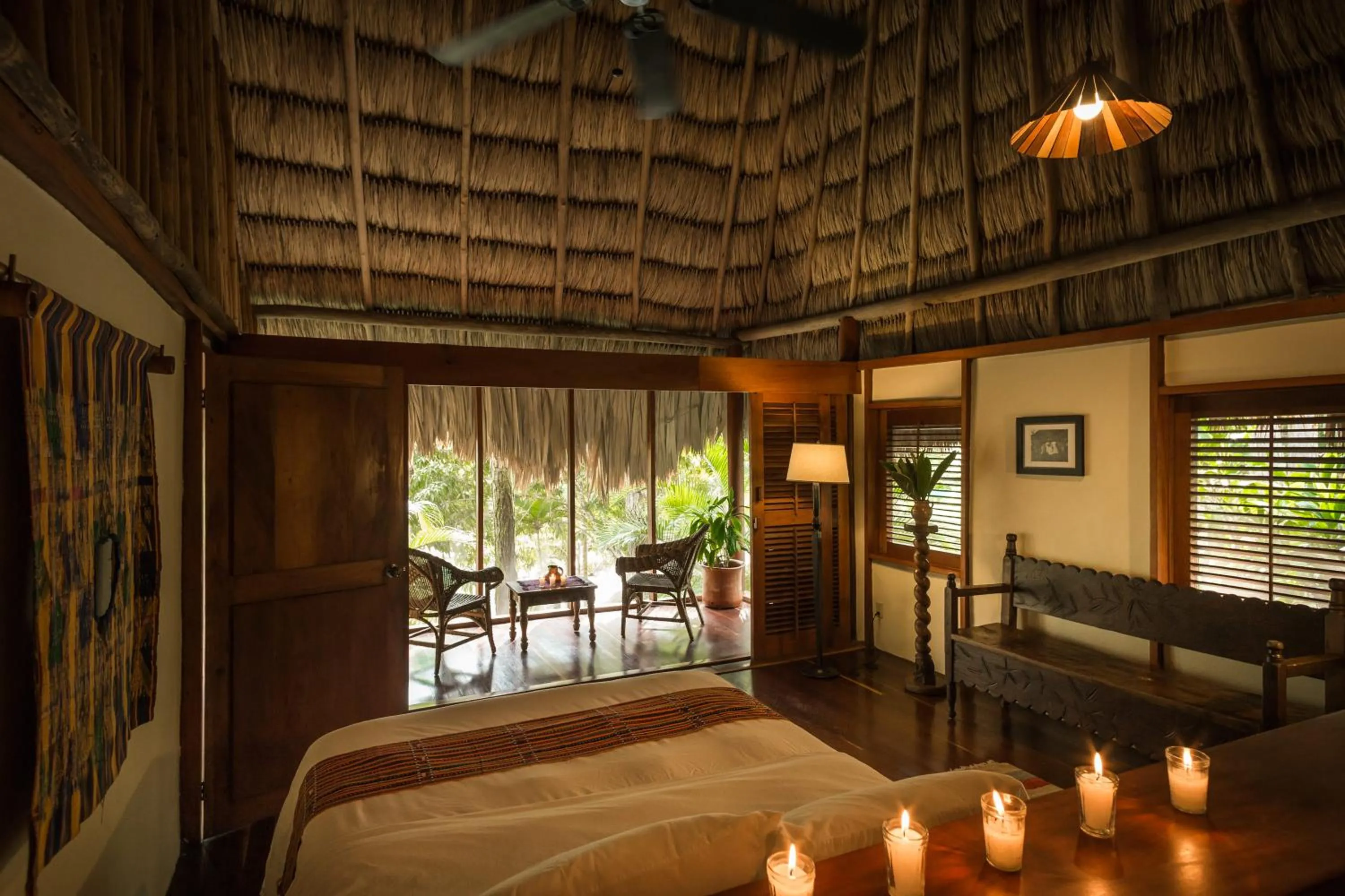 Bed in Blancaneaux Lodge by Francis Ford Coppola
