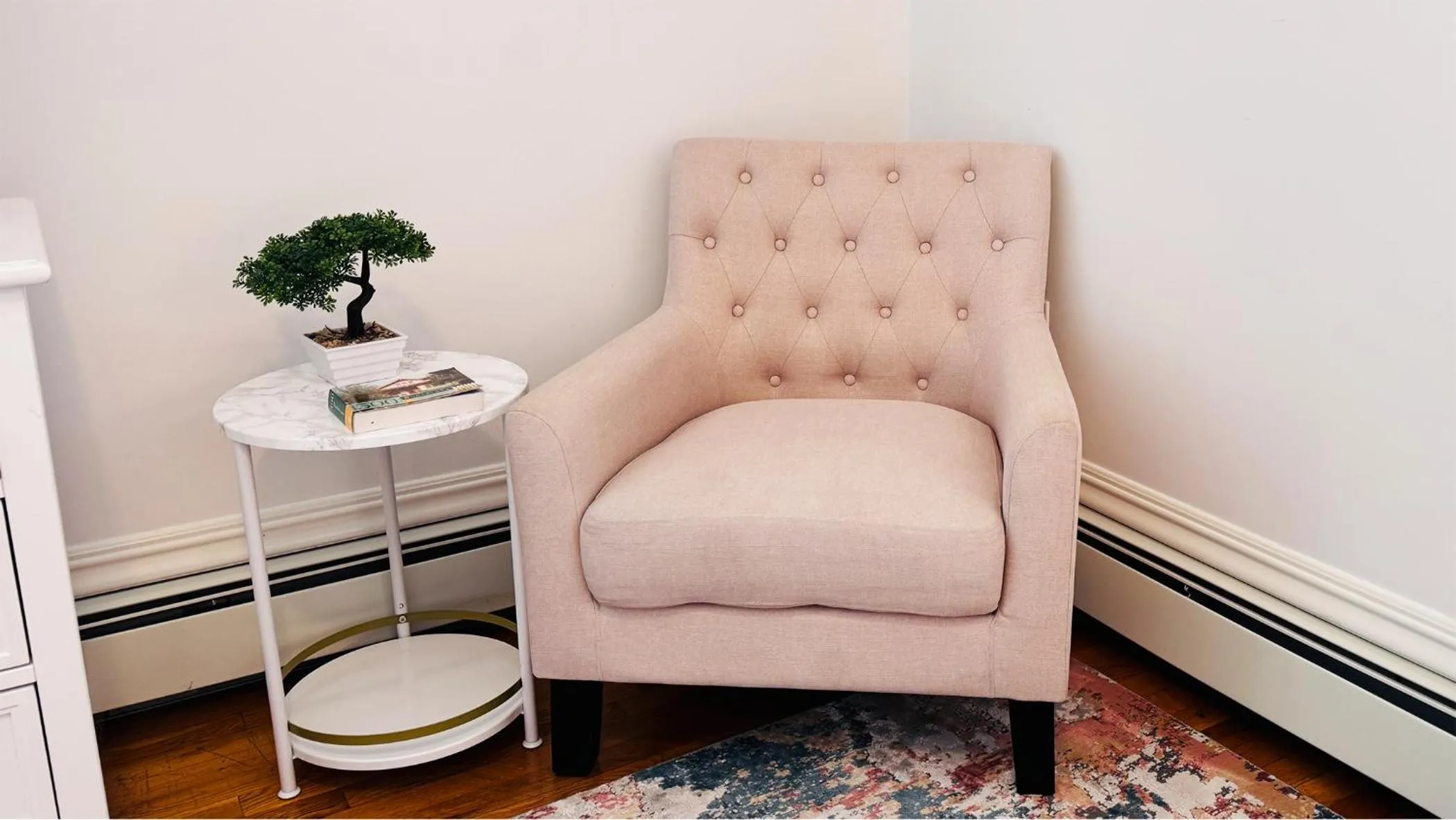 Seating area in Ginkgo House on Harvard
