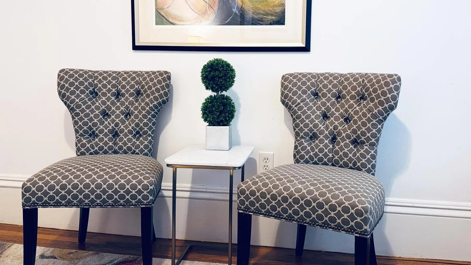 Seating area in Ginkgo House on Harvard