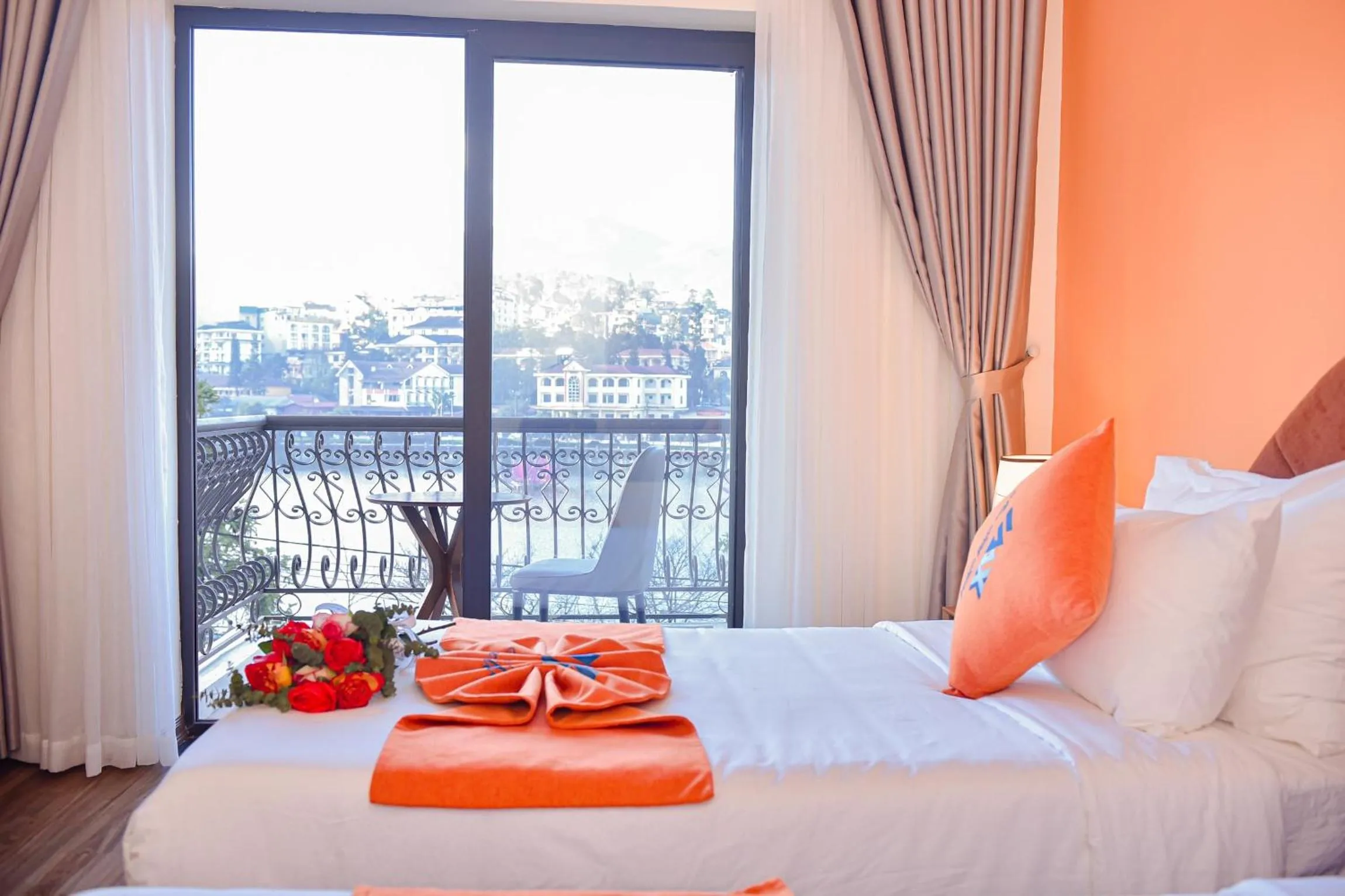 Bed in Sapa Legacy Hotel