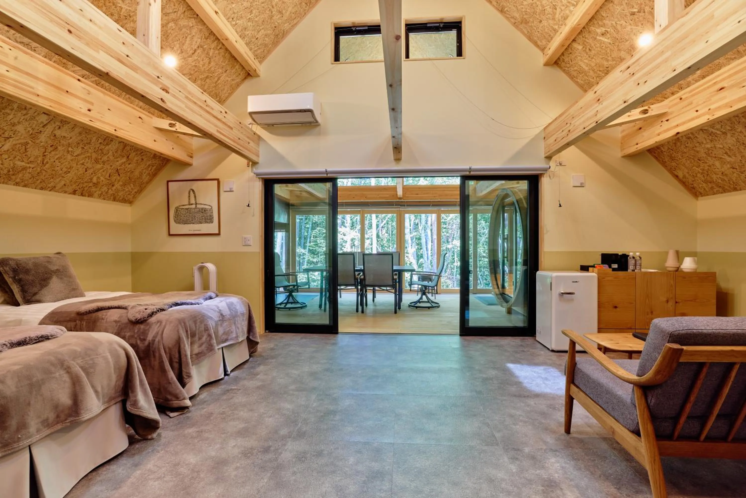 Bed in enico MtFuji Resort&Glamping