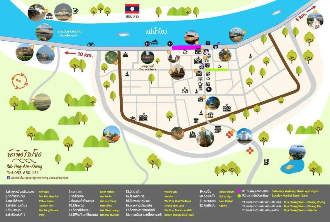 Landmark view in Pak Ping Rim Khong