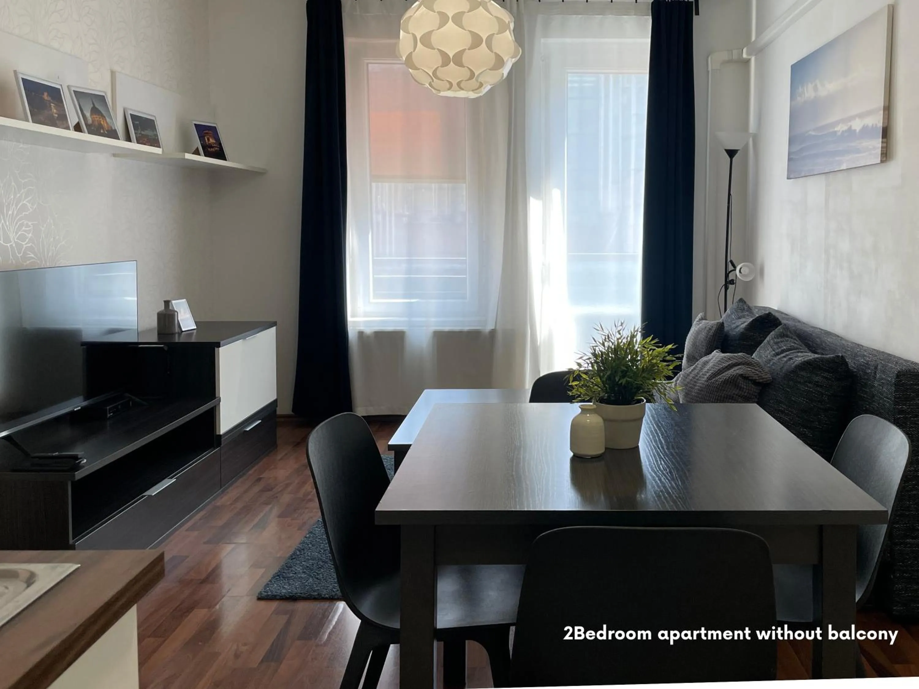 Living room in Corvin Center Suites