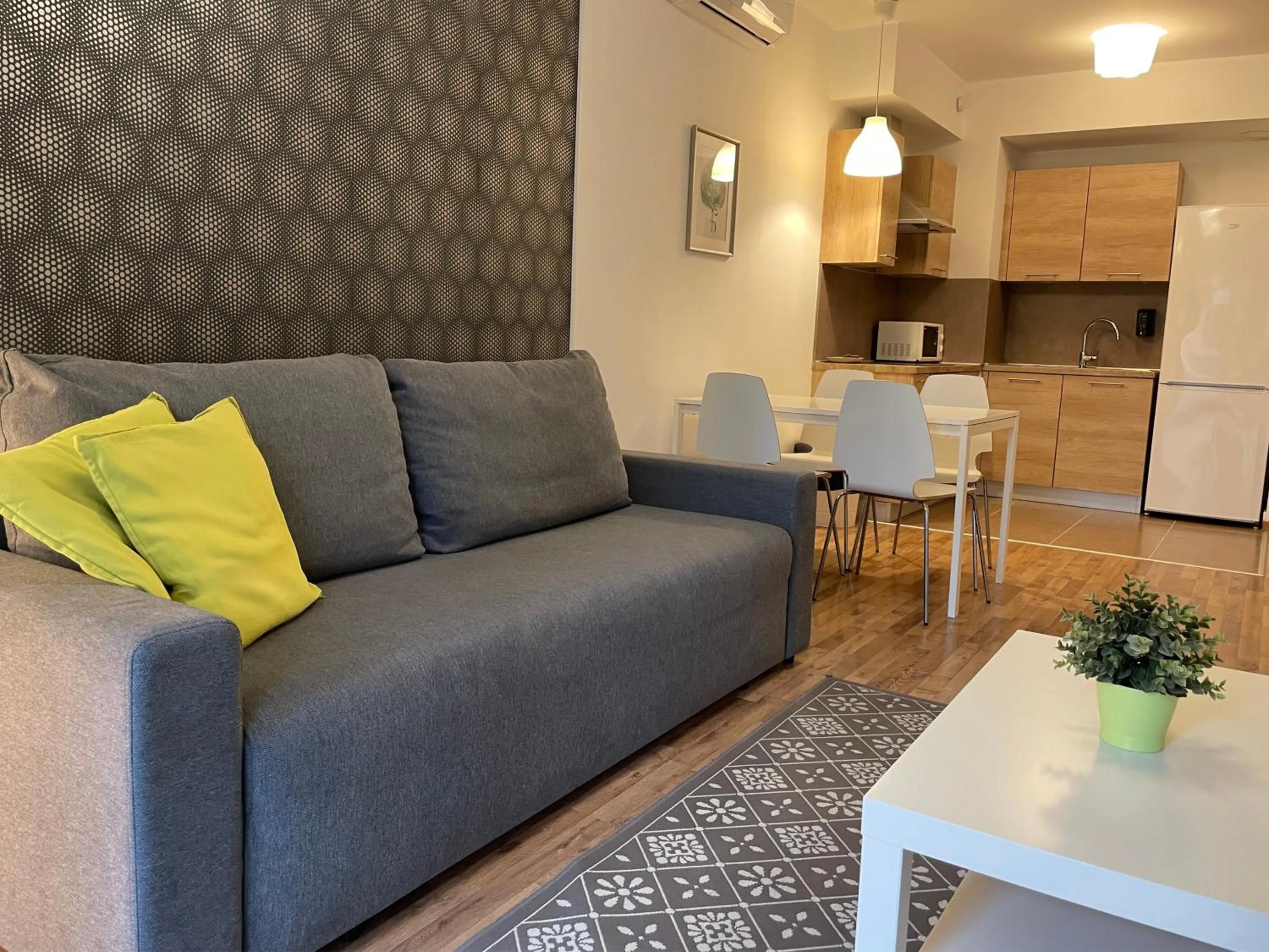 Living room in Corvin Center Suites