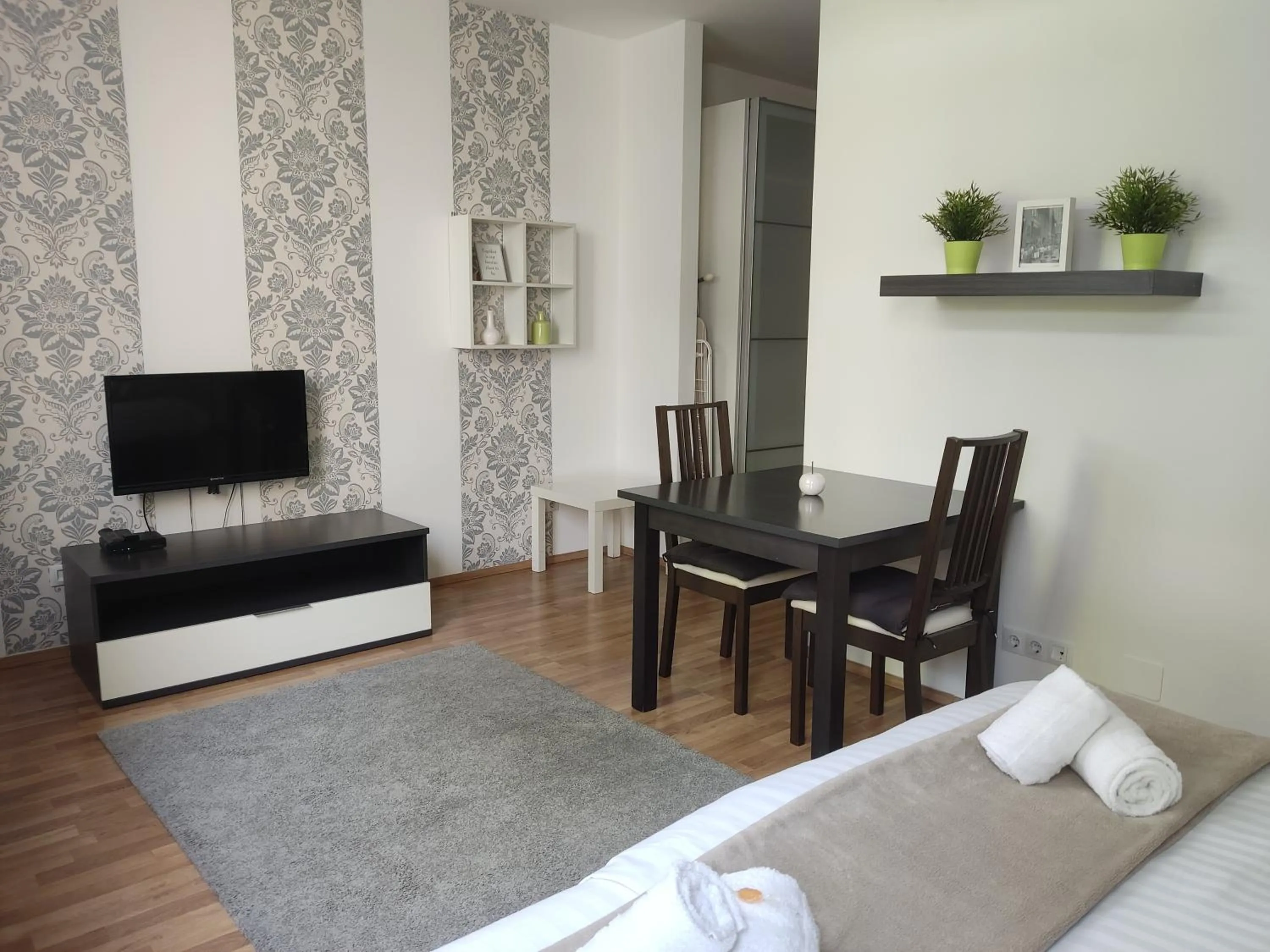 Seating area in Corvin Center Suites