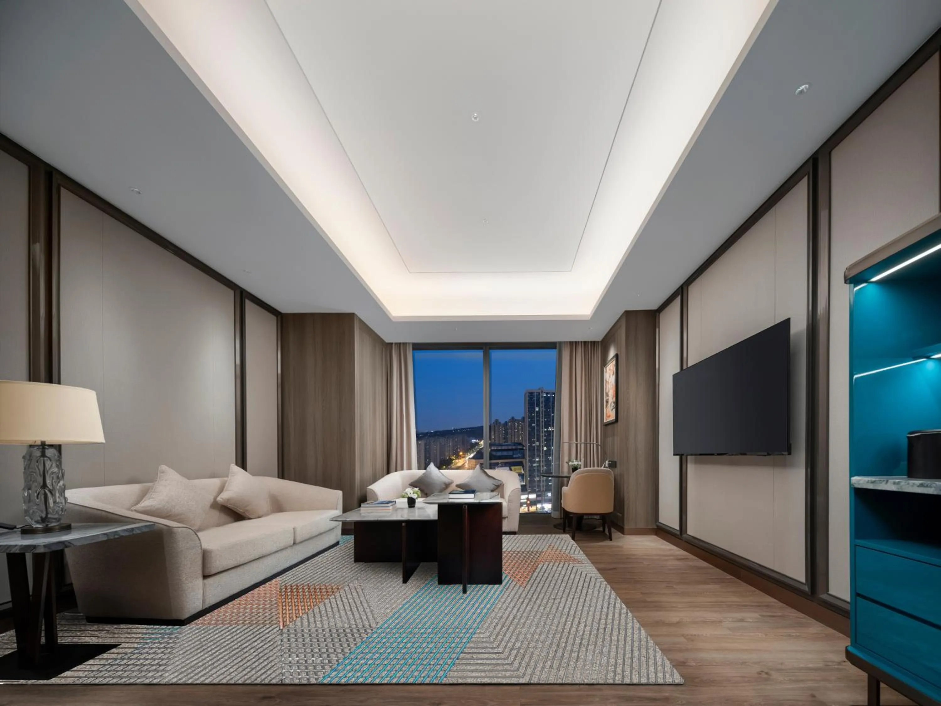 Living room, Bed in Crowne Plaza Hangzhou Linping by IHG