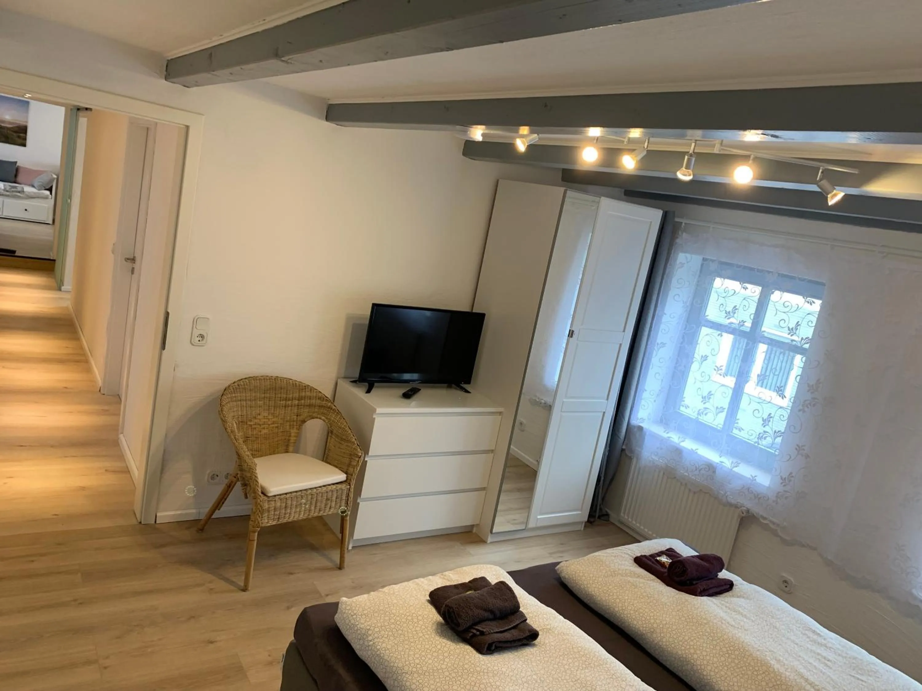 Bed in Ferienwohnung-Goldener Winkel