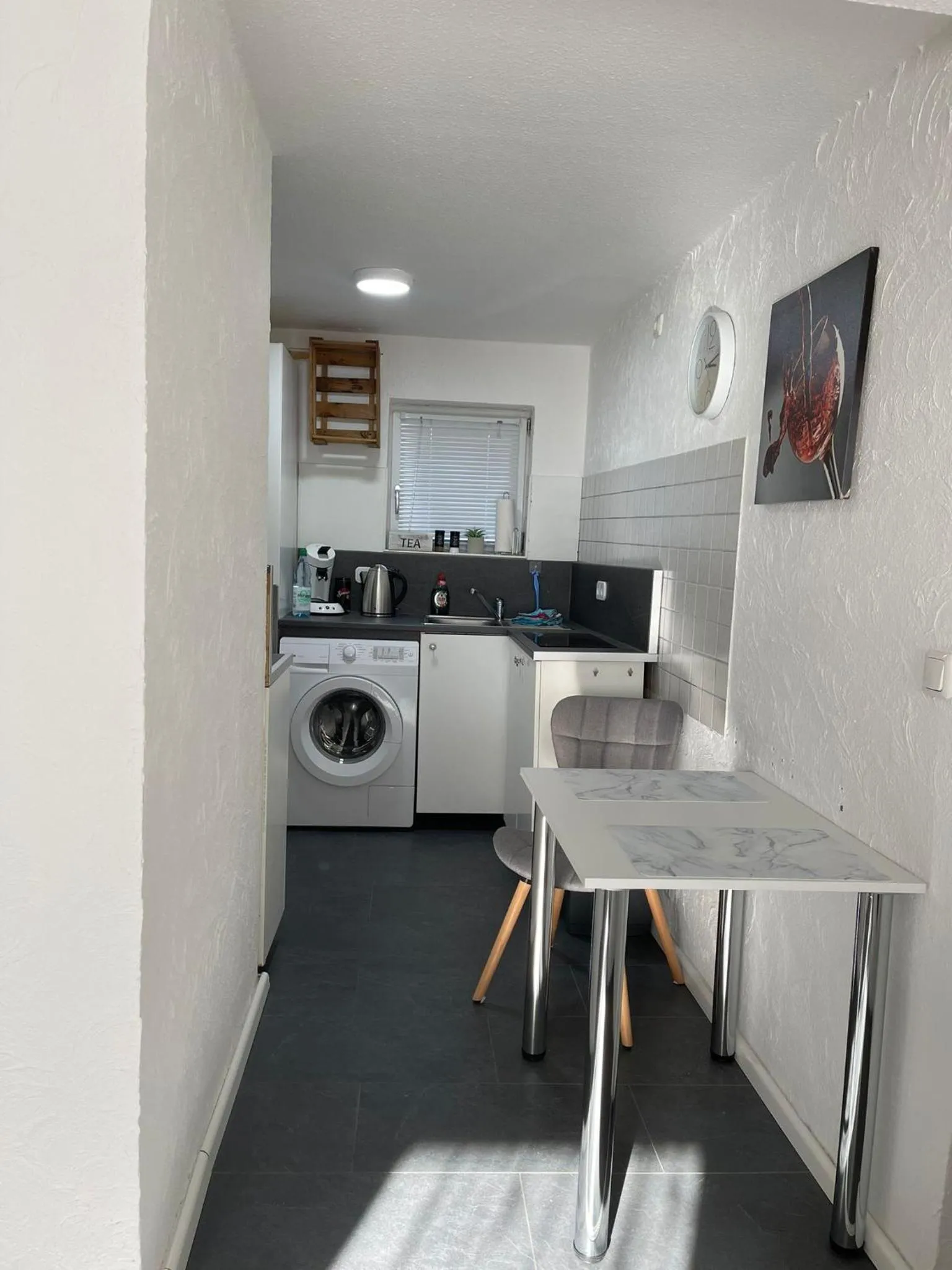 Kitchen or kitchenette in Ferienwohnung-Goldener Winkel