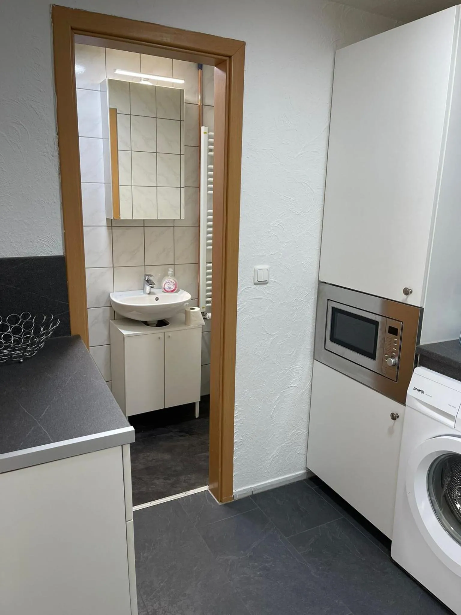 Kitchen or kitchenette in Ferienwohnung-Goldener Winkel