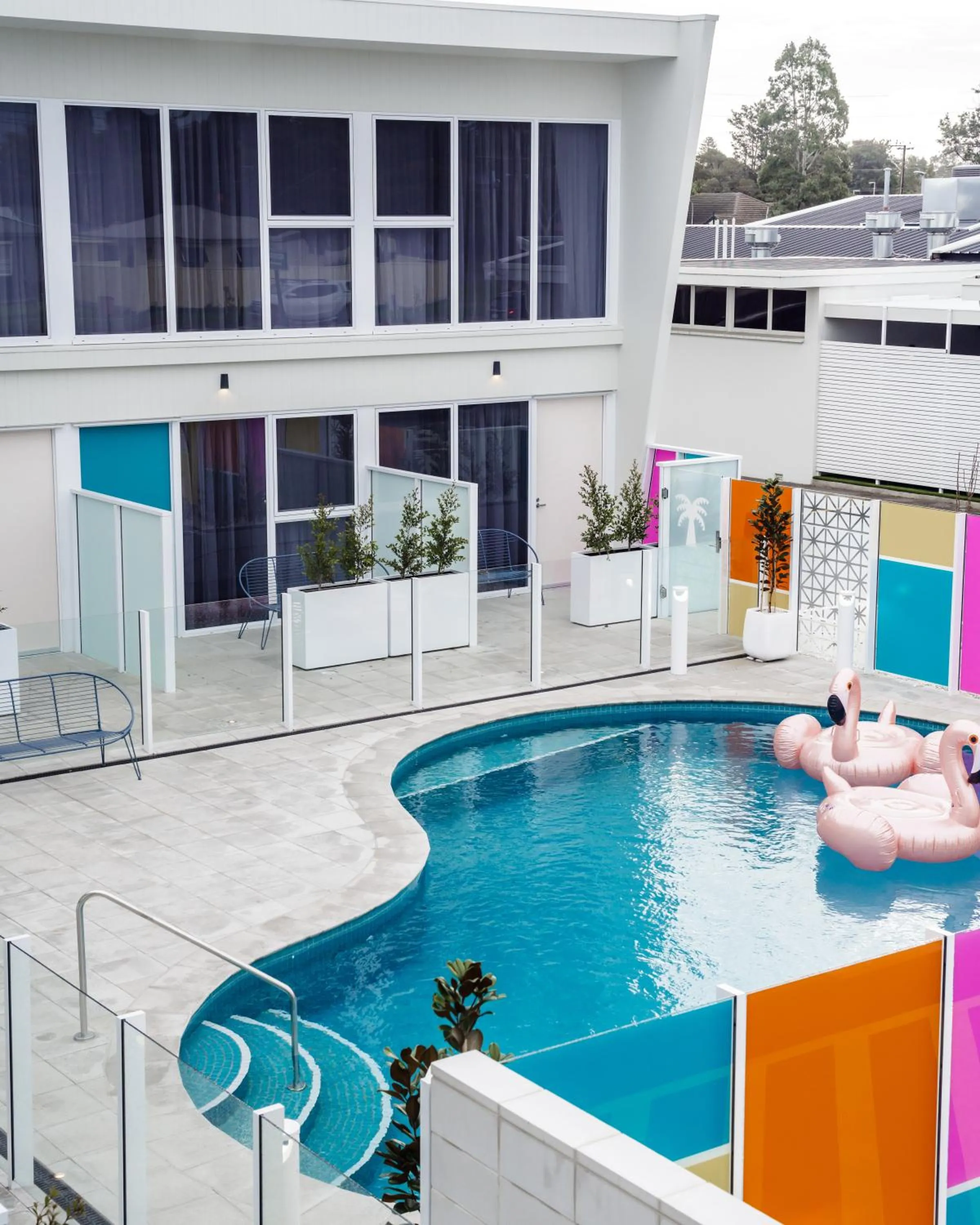 Pool view in Peninsula Hotel Motel