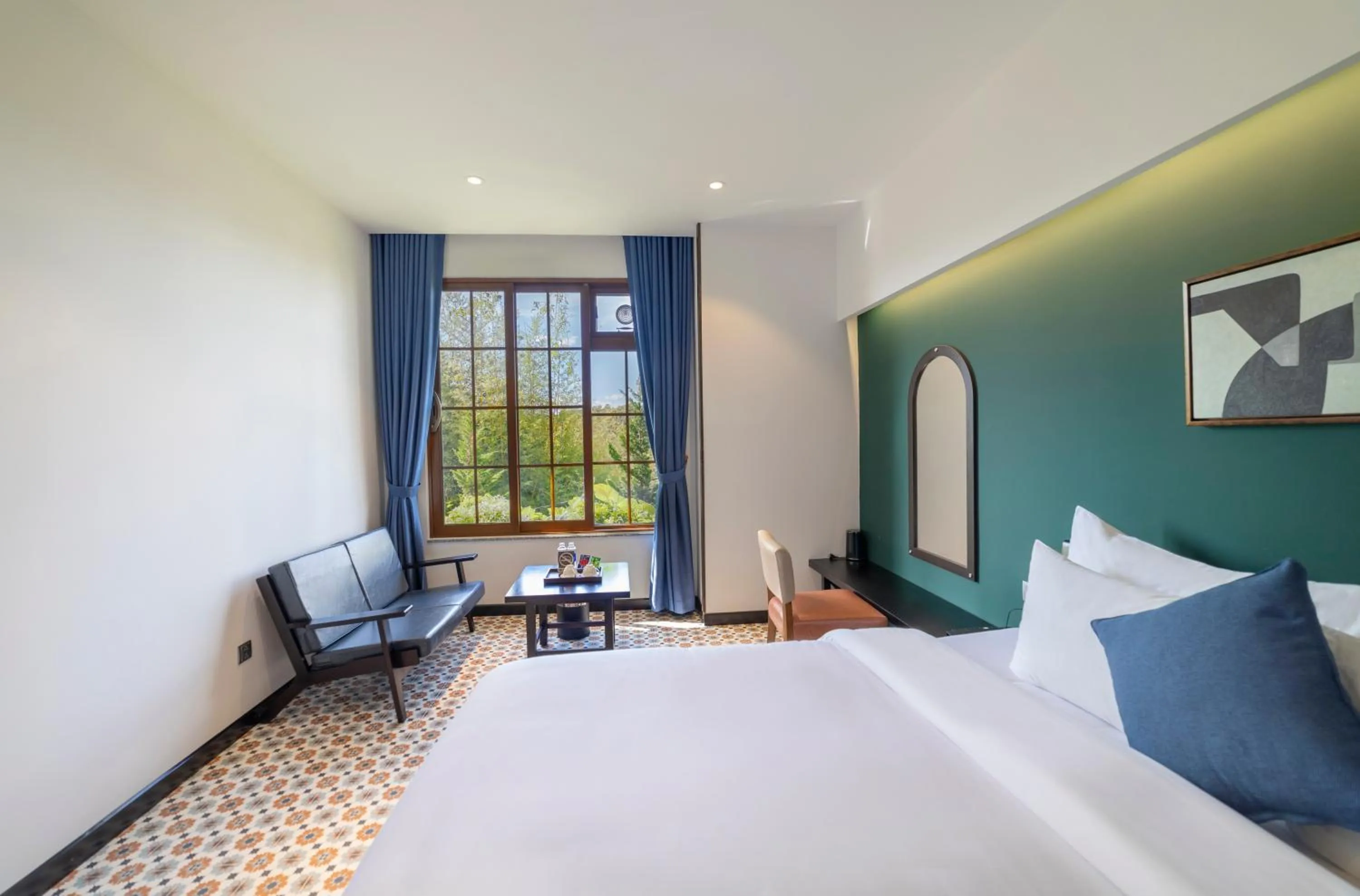 Bed in Brick House Dalat Hotel