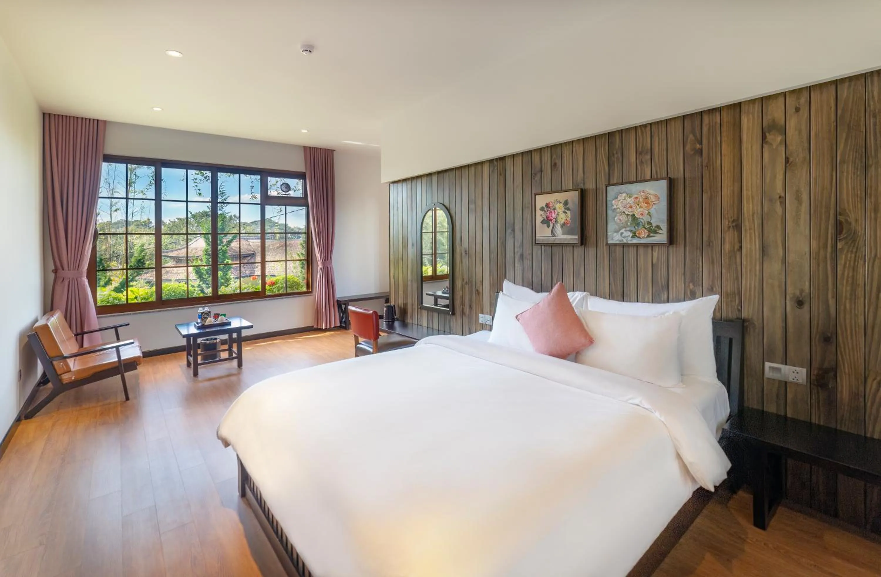 Bed in Brick House Dalat Hotel