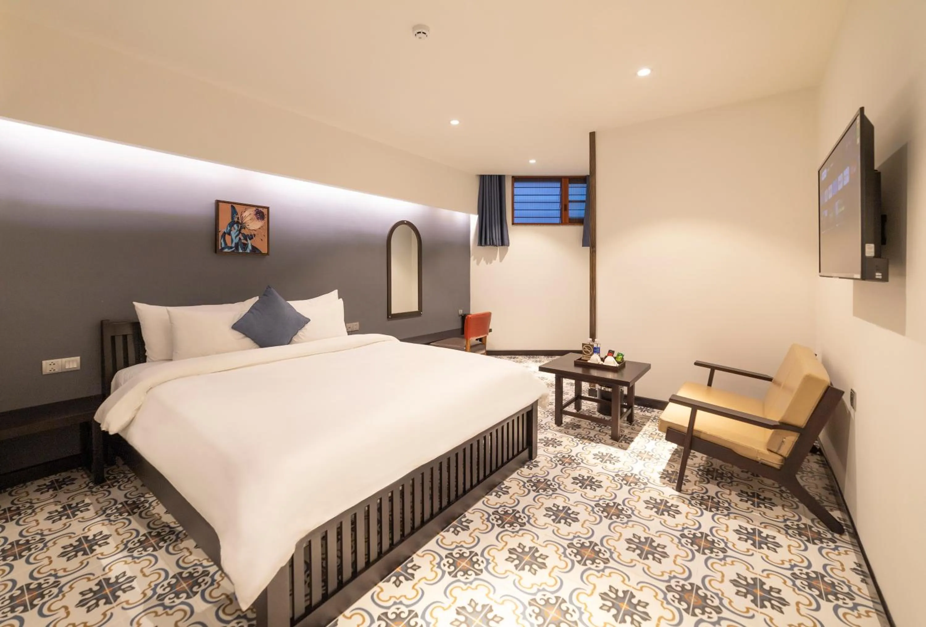 Bed in Brick House Dalat Hotel