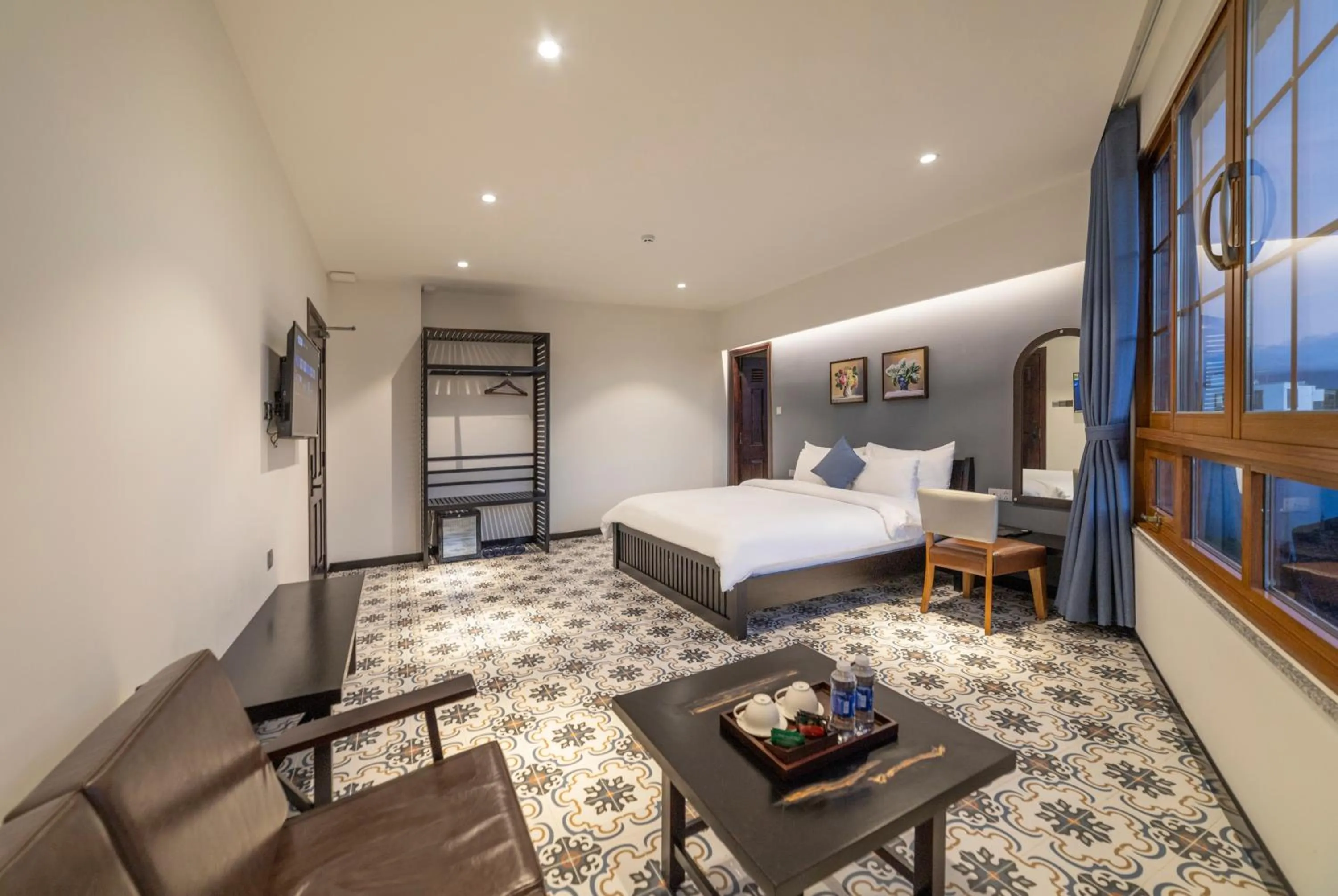 Bed in Brick House Dalat Hotel