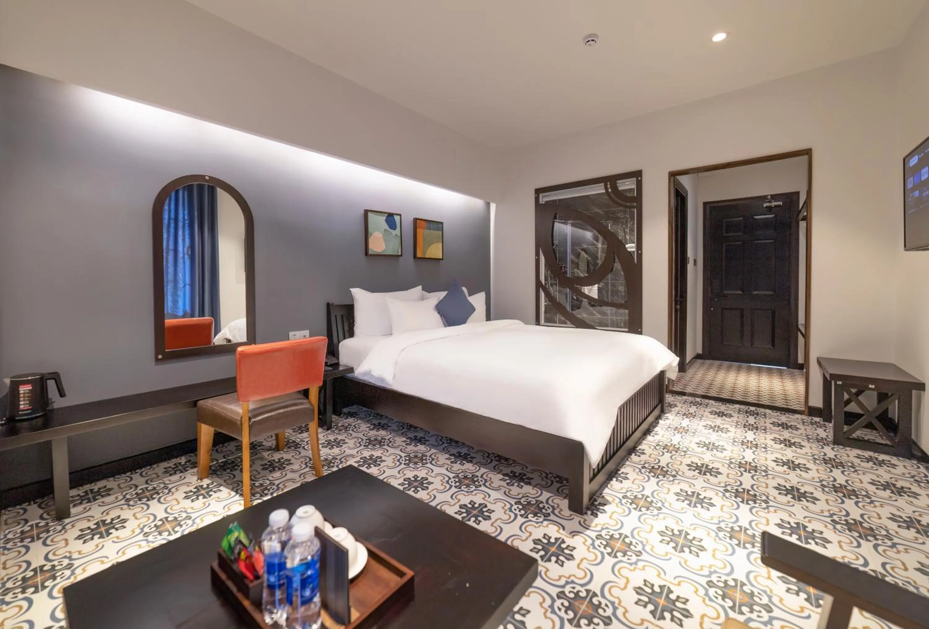 Bed in Brick House Dalat Hotel