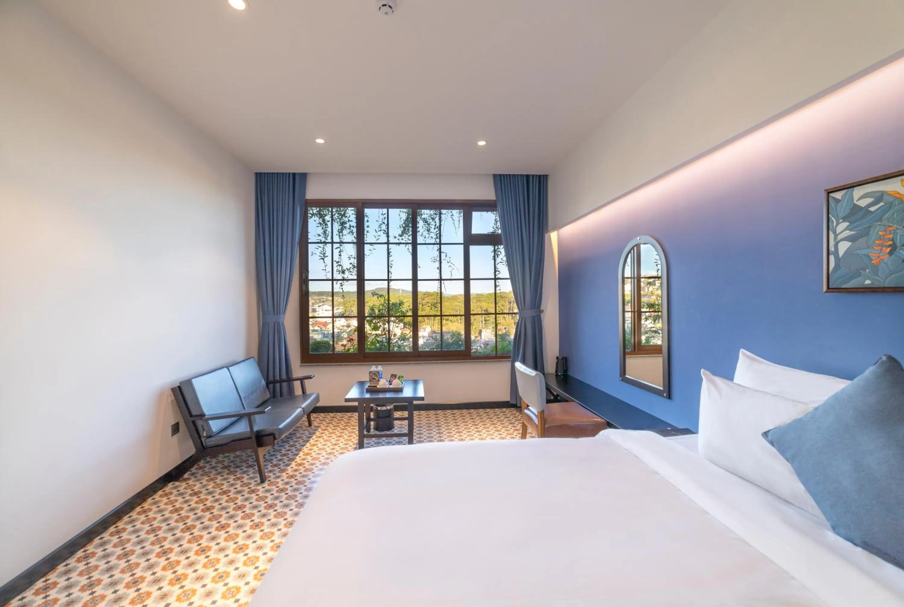 Bed in Brick House Dalat Hotel