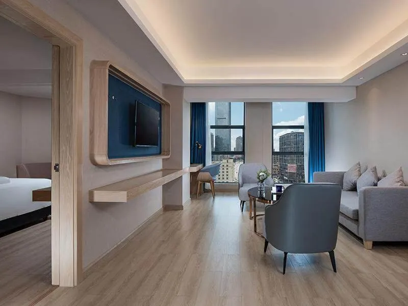 Bed in Kyriad Marvelous Hotel Huizhou South Station Danshui YI Center