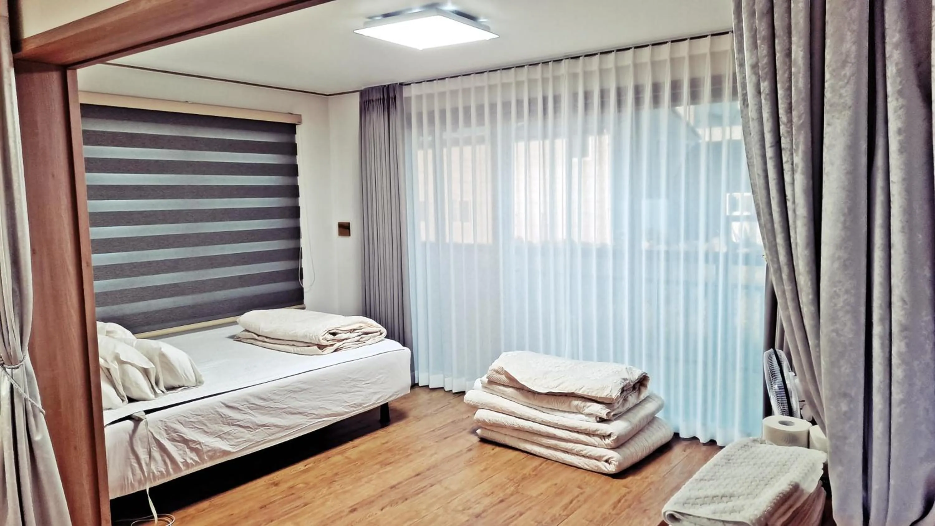 Bed in Jeju Gillime Pension