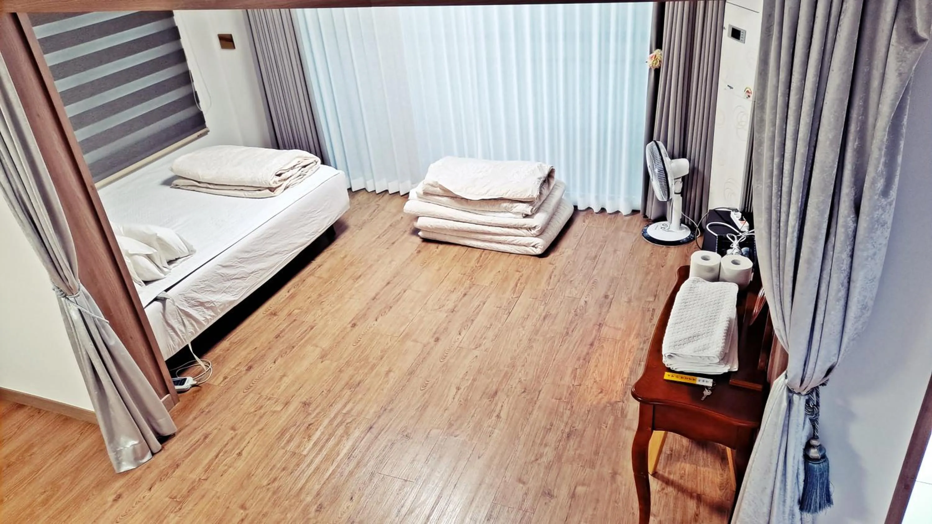 Bed in Jeju Gillime Pension