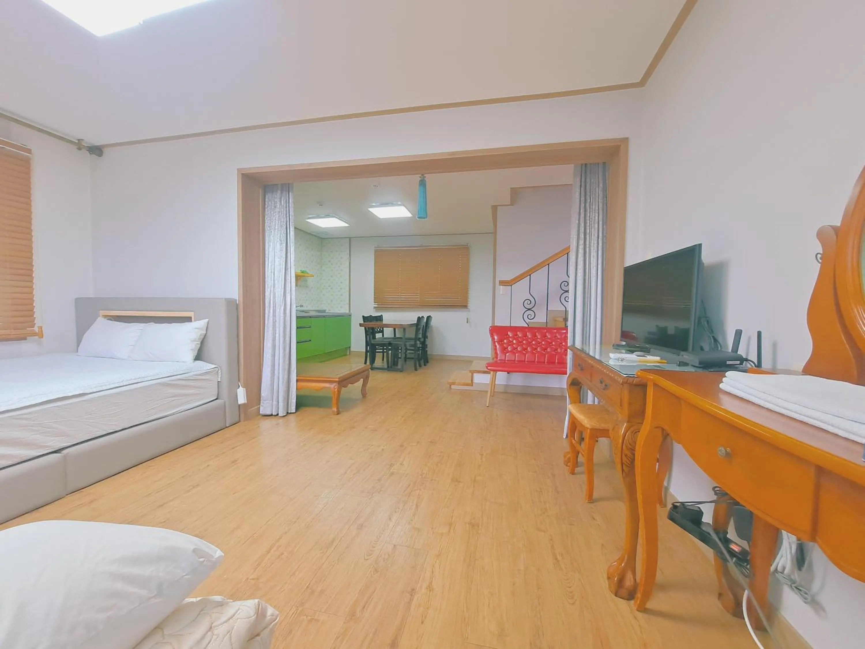 Bed in Jeju Gillime Pension