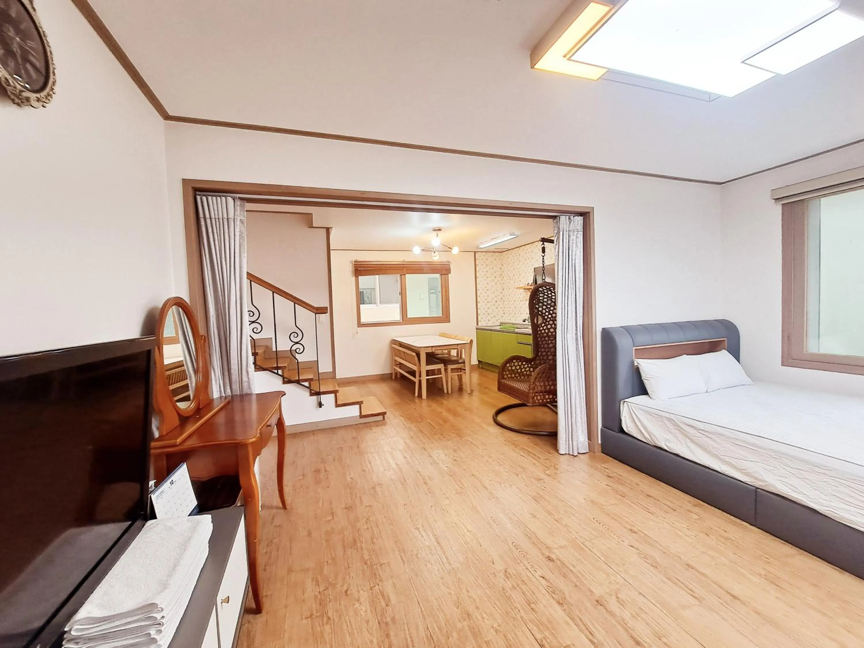 Bed in Jeju Gillime Pension