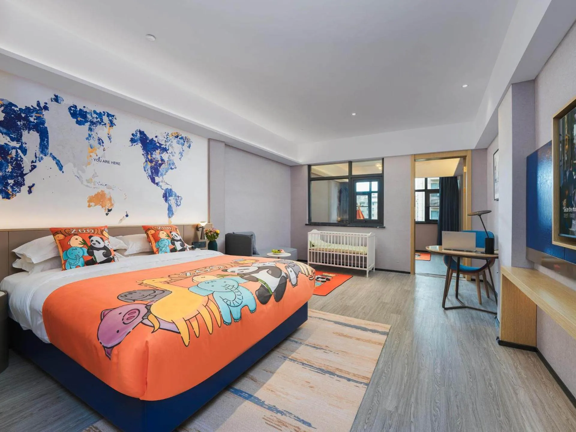 Bed in Kyriad Hotel Baoying Jinyuan Square High-speed Railway Station