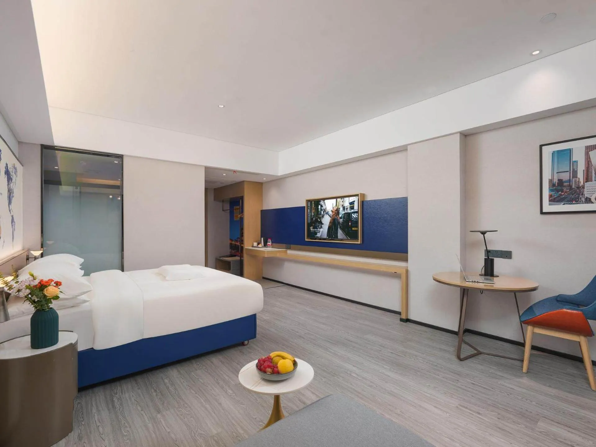 Bed in Kyriad Hotel Baoying Jinyuan Square High-speed Railway Station