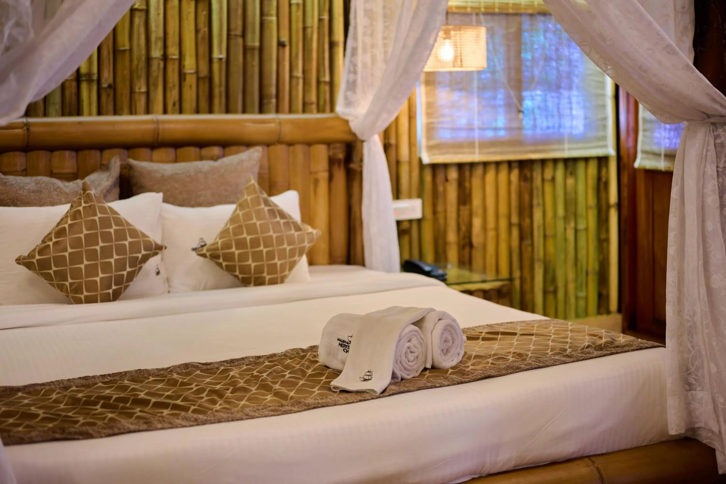 Bed in Maliekal Heritance Cherai Beach Cochin