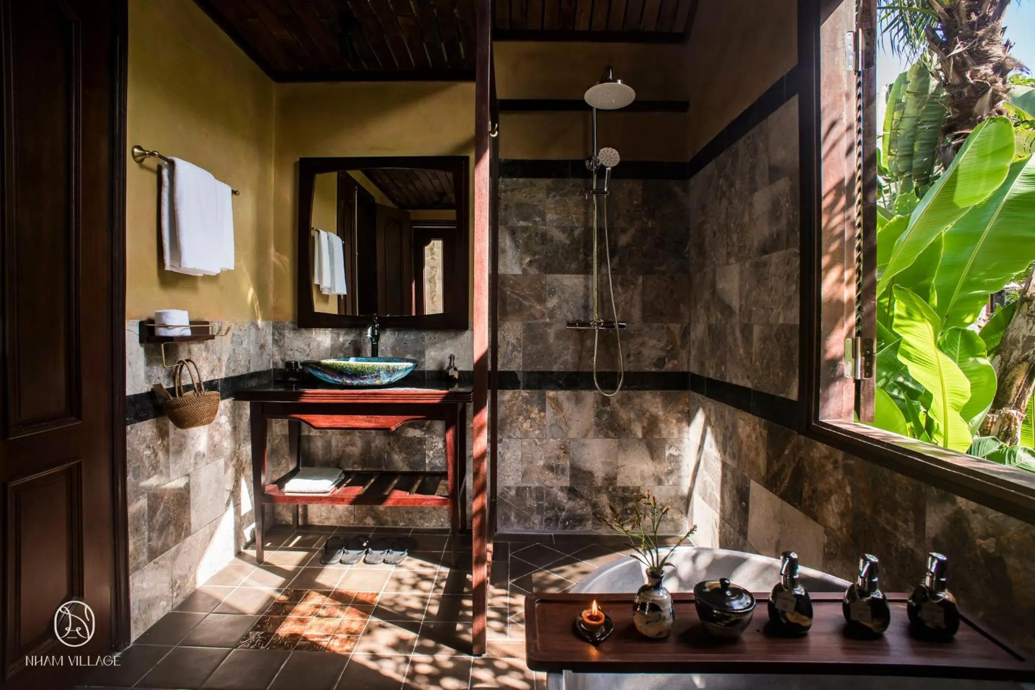 Shower in Nham Village Resort