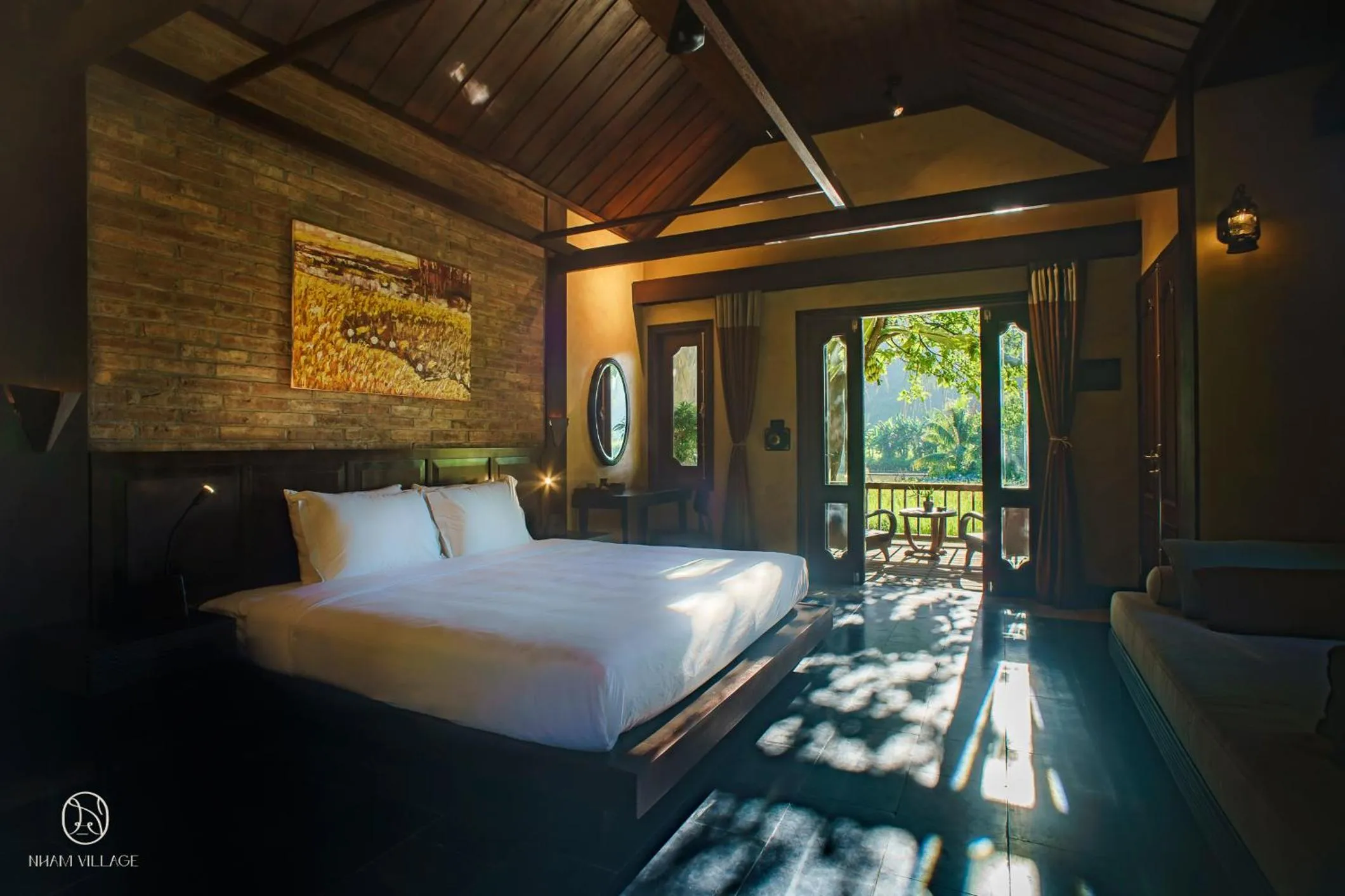 Bedroom, Bed in Nham Village Resort