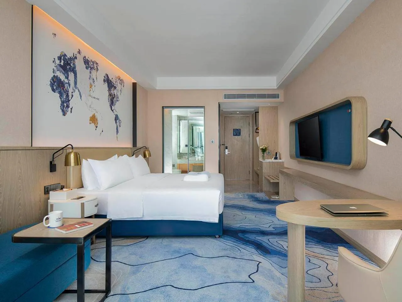 Bed in Kyriad Marvelous Hotel Shenzhen Longhua District Qinghu Subway Station