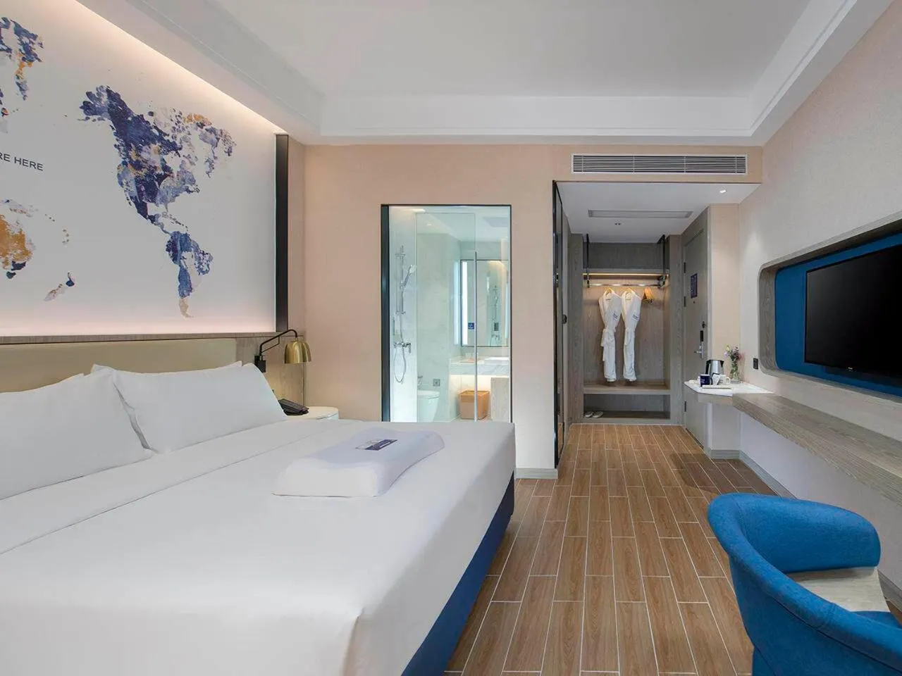 Bed in Kyriad Marvelous Hotel Shenzhen Longhua District Qinghu Subway Station