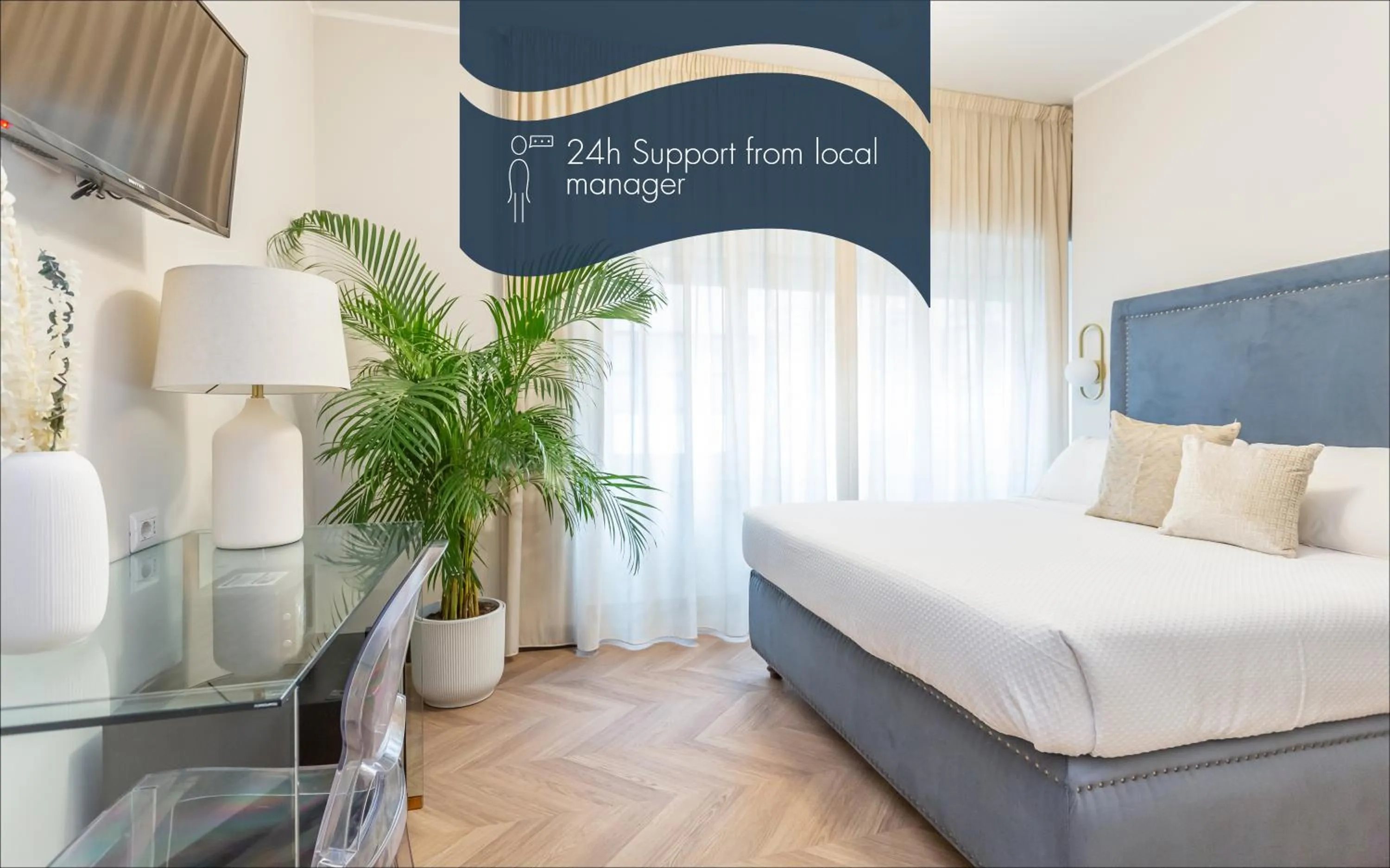 Text overlay, Bed in Daplace - Gran Torino Suites