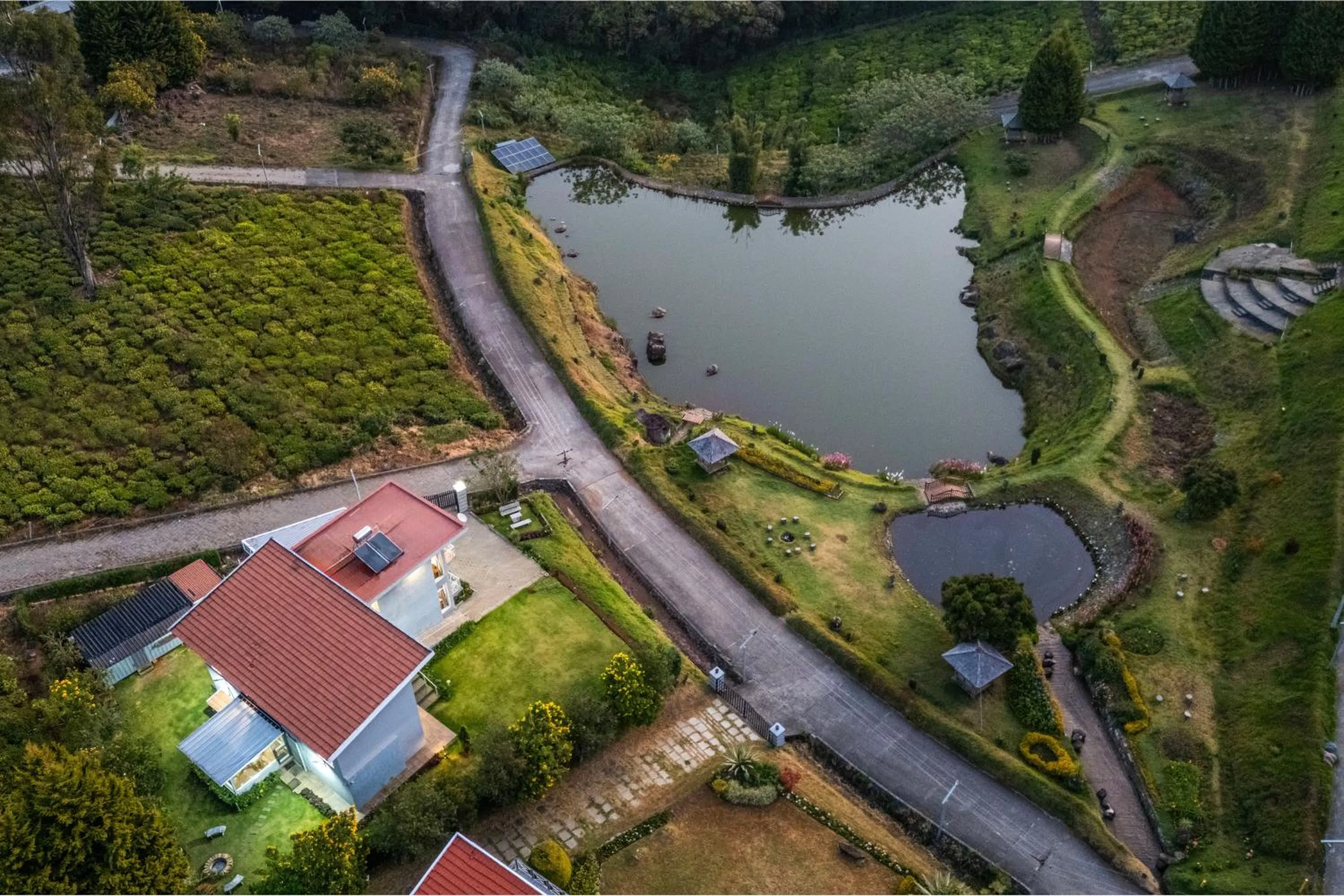 Bird's eye view in Kalpavriksha - 4 BR lake facing villa