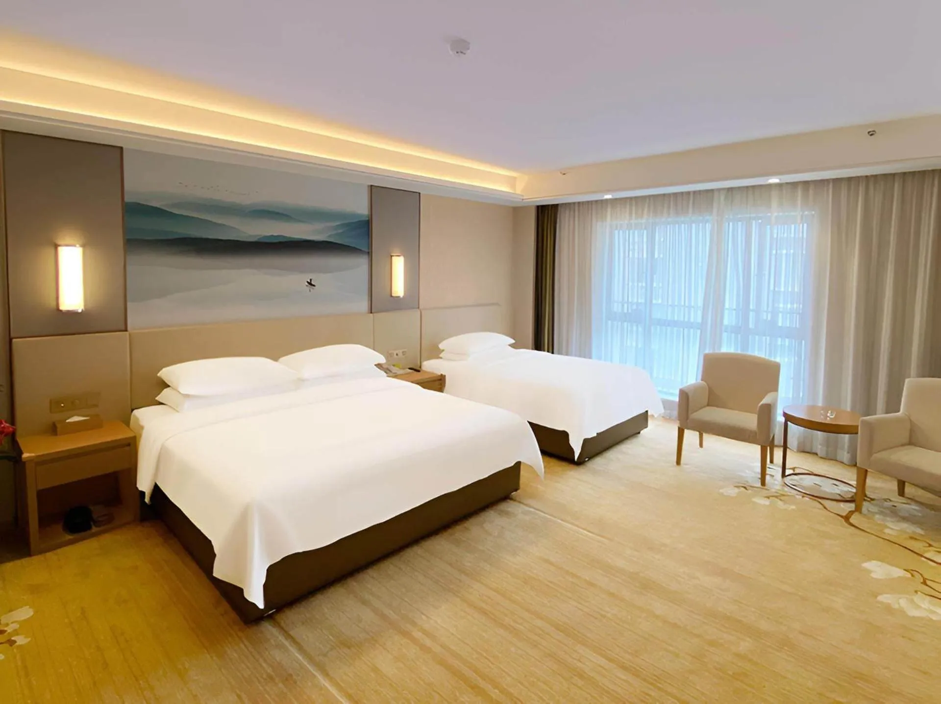 Bed in Vienna International Hotel Yichang Gezhouba Sanxia Culture Tiandi