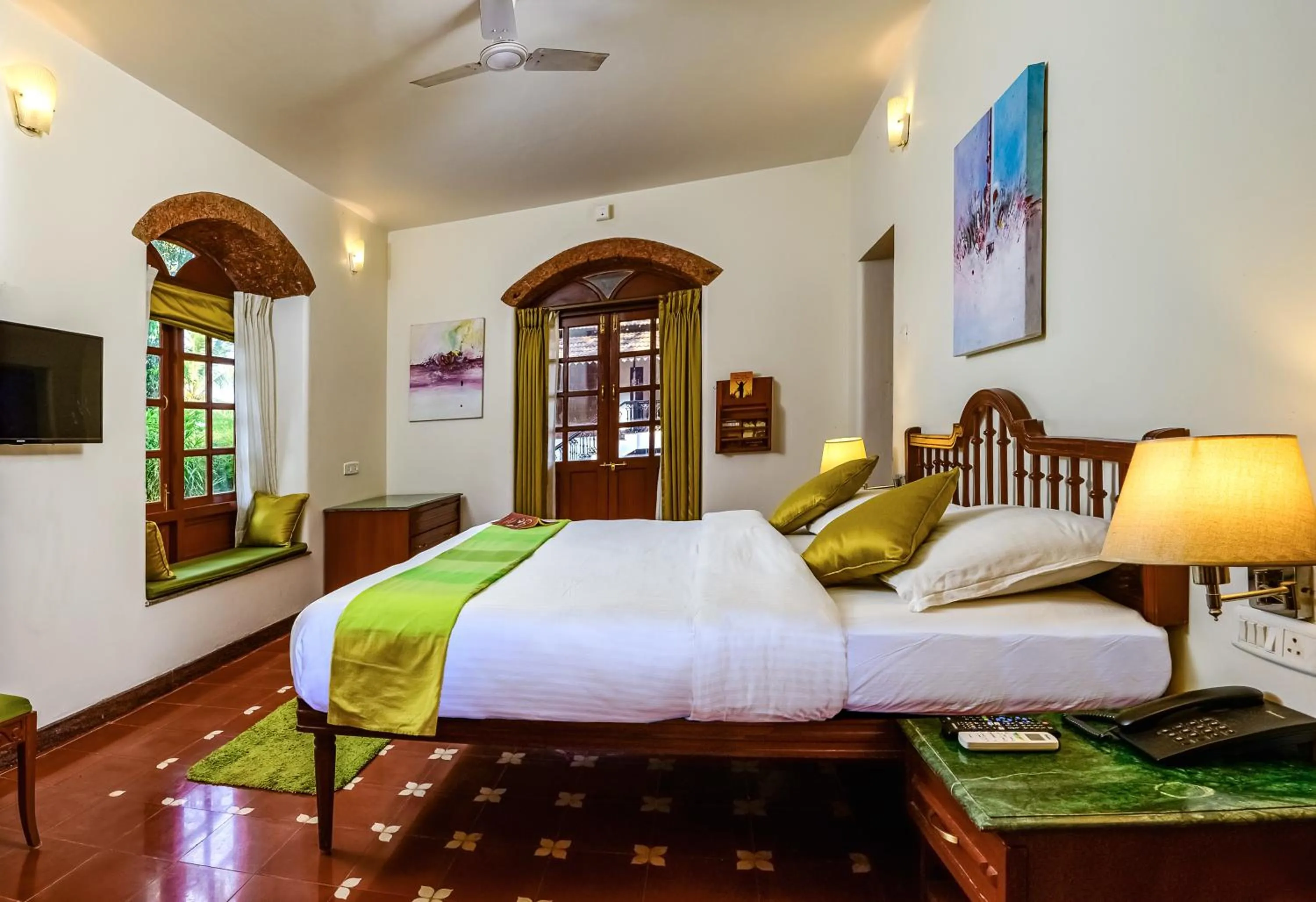 Bed in Neemrana's Three Waters