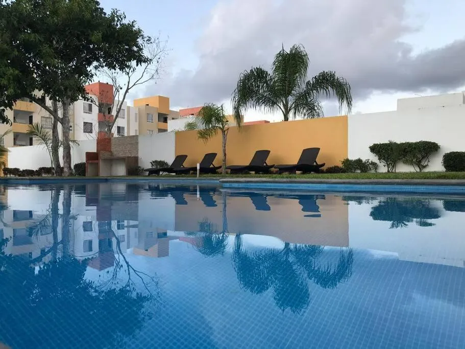 Pool view in Depa Xcacel, Playa del Carmen
