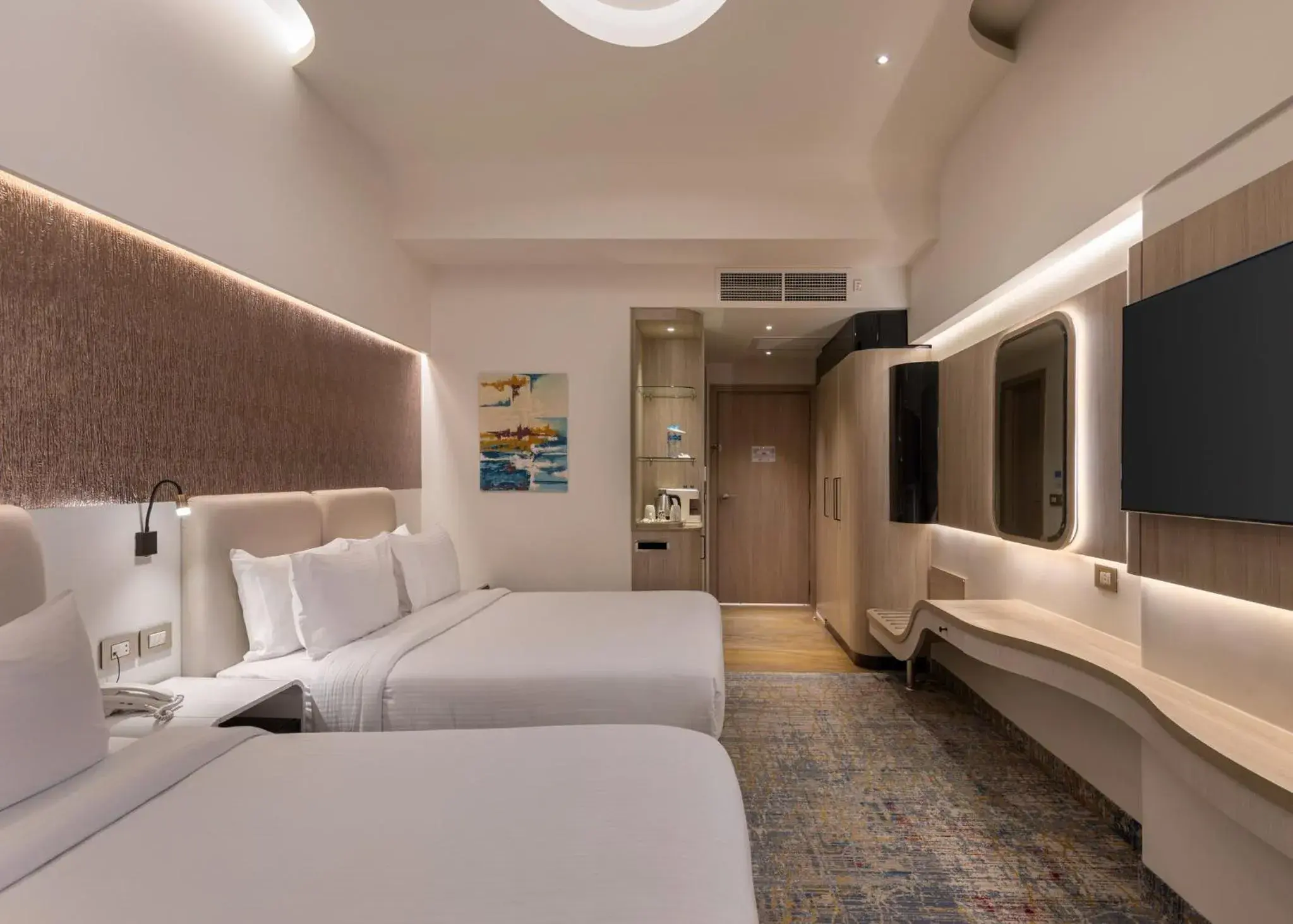 Standard Room with One King, One Single Bed and Balcony in Crowne Plaza Alexandria Mirage by IHG Standard Room with One King, One Single Bed and Balcony in Crowne Plaza Alexandria Mirage by IHG