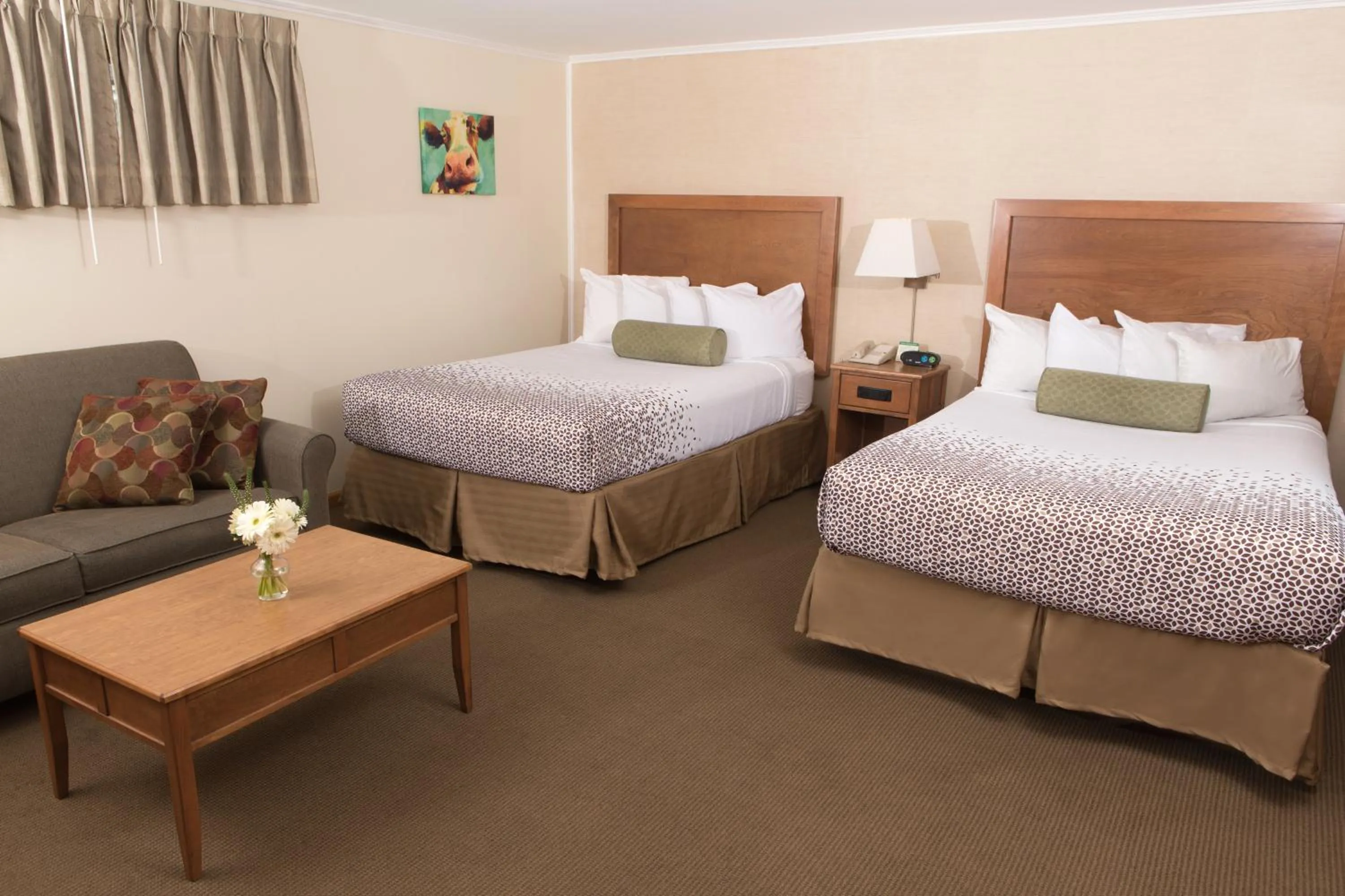 Bed in Knotty Pine Motel