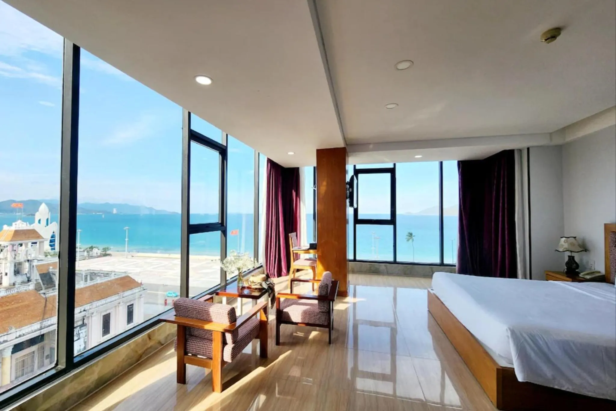 View (from property/room), Bed in Happy Light Central Nha Trang