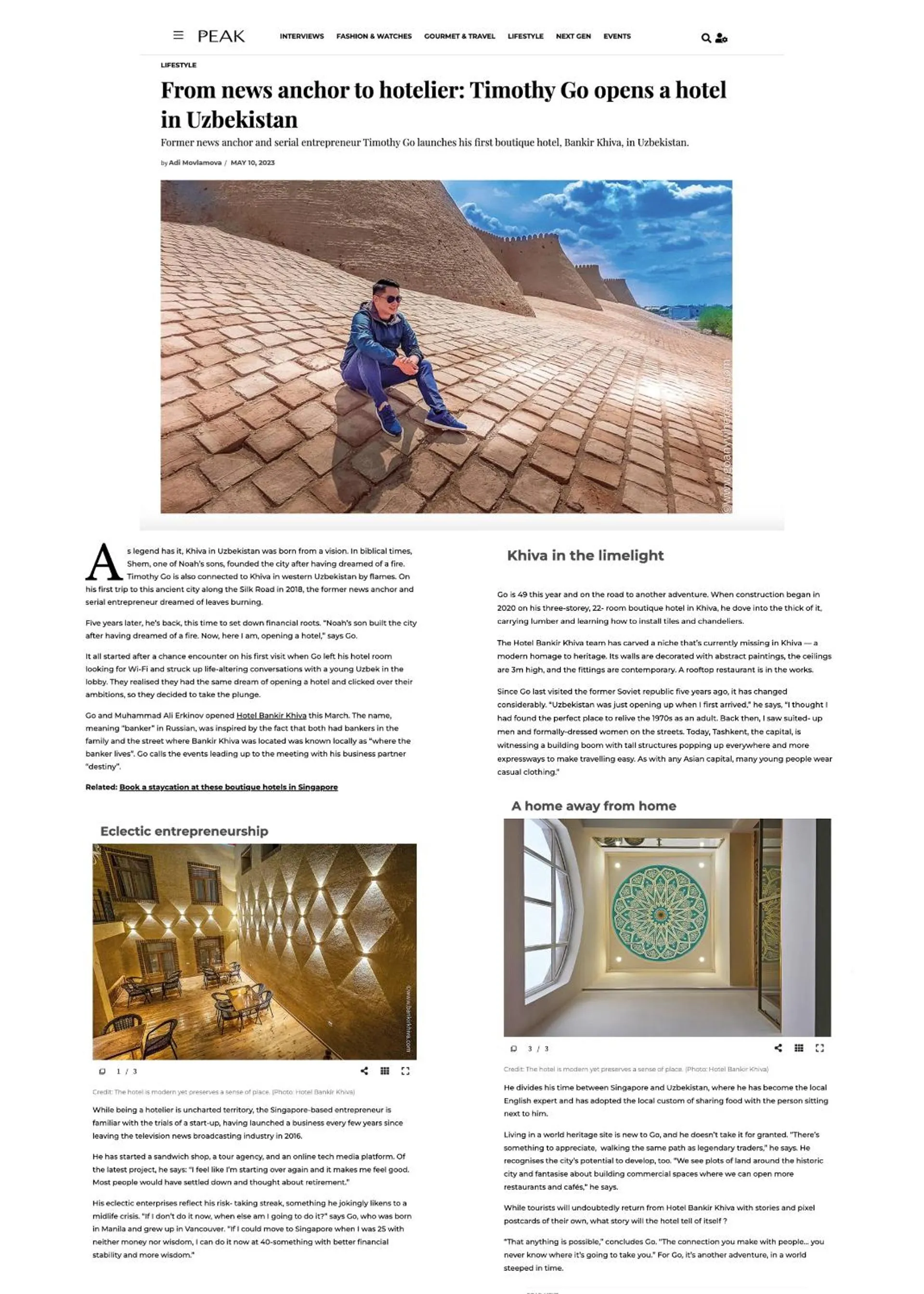 Text overlay in Hotel Bankir Khiva