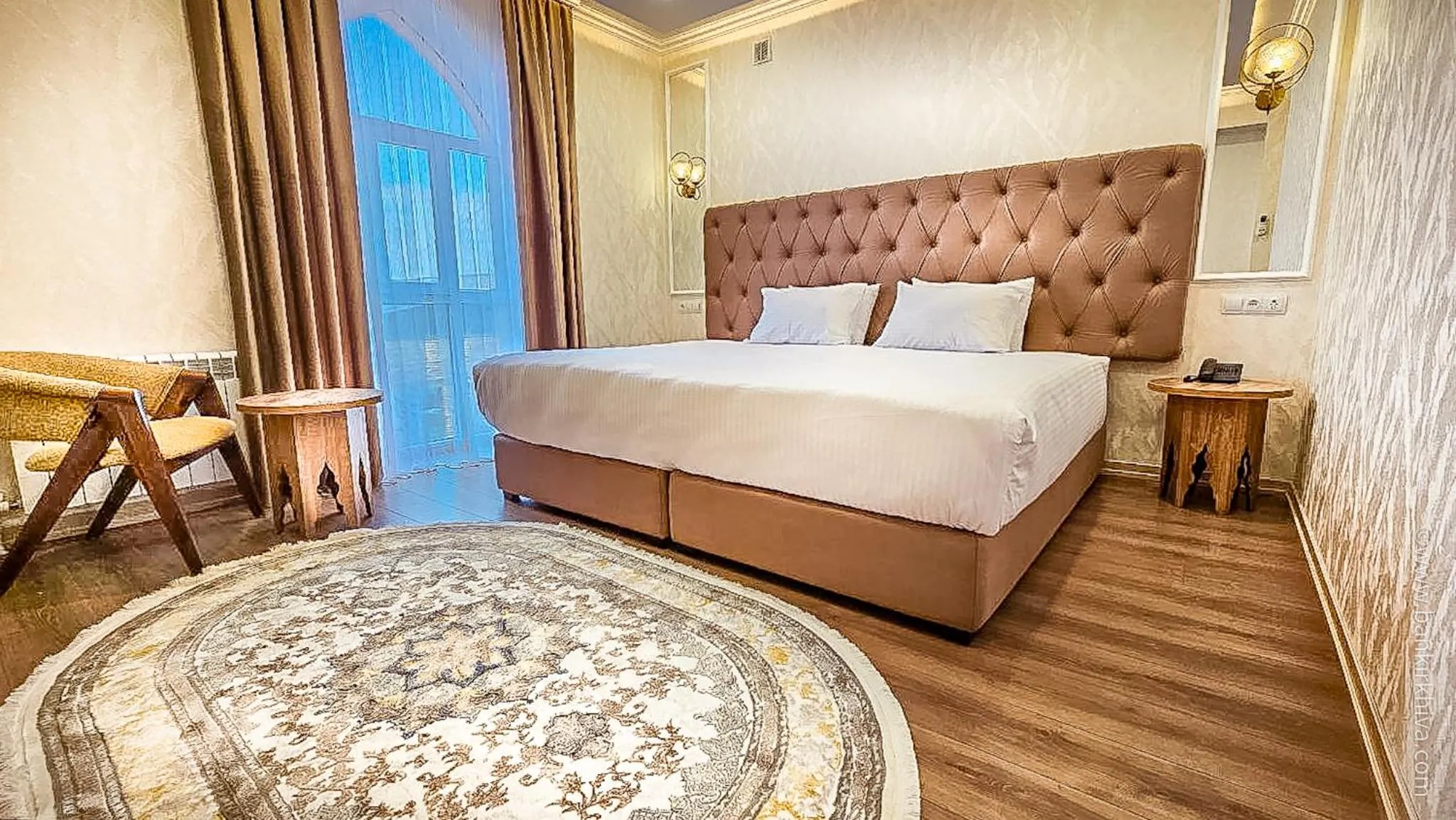 Bed in Hotel Bankir Khiva