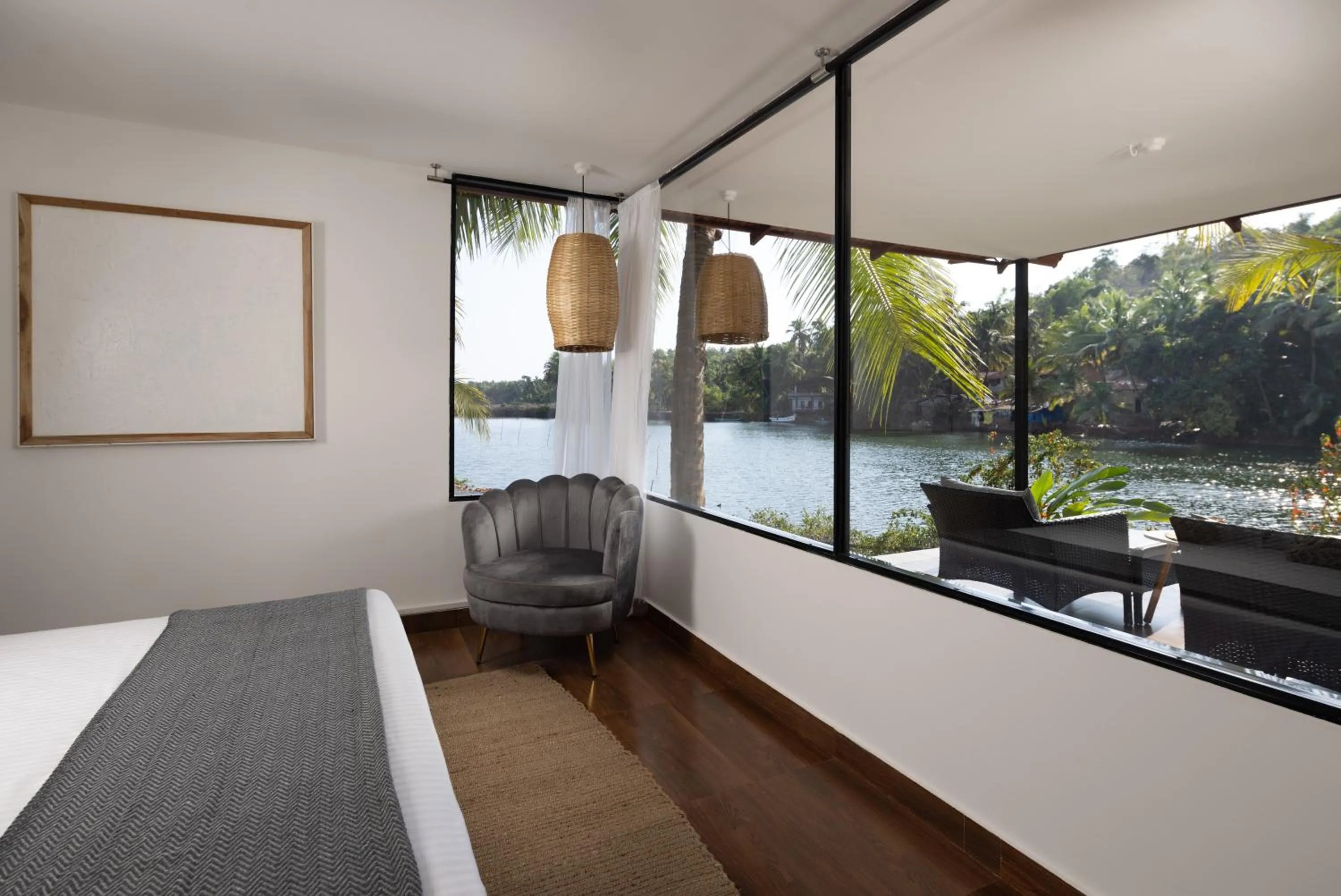 View (from property/room), Bed in Pont Bleu Suites Riverside & Pool