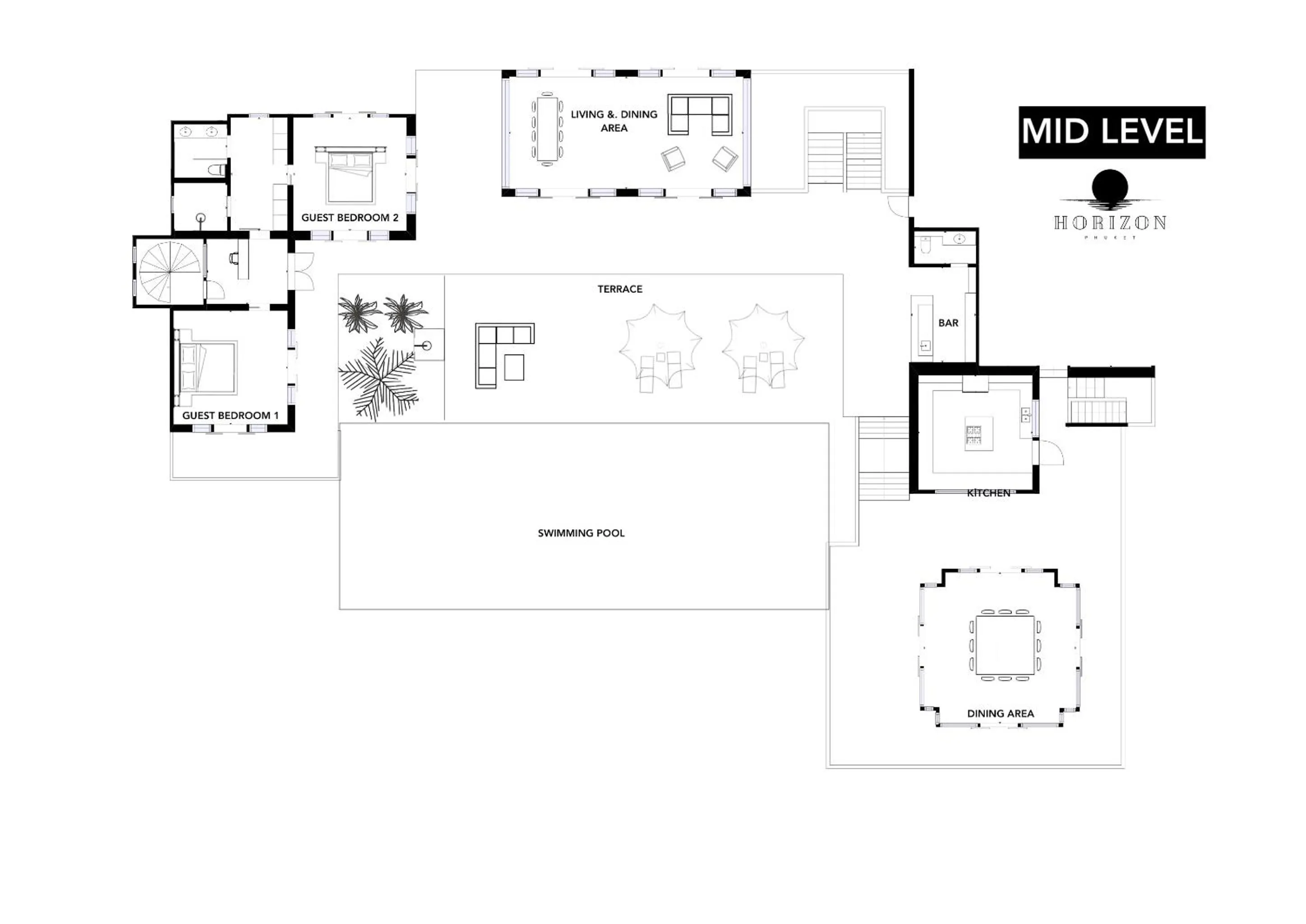 Floor plan in Villa Horizon