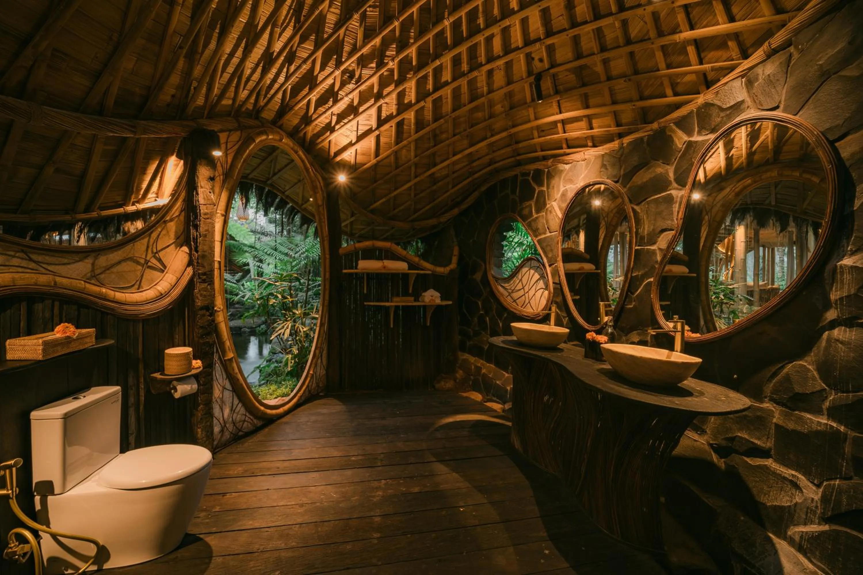 Toilet in Hideout Eco Bamboo House Bali