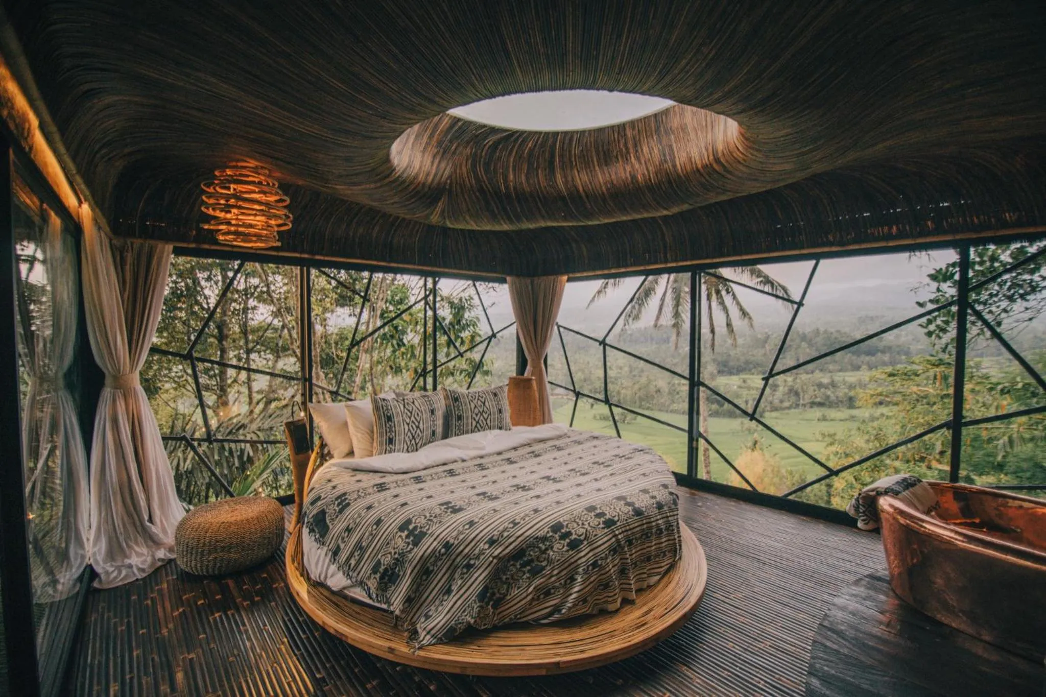 Bed in Hideout Eco Bamboo House Bali