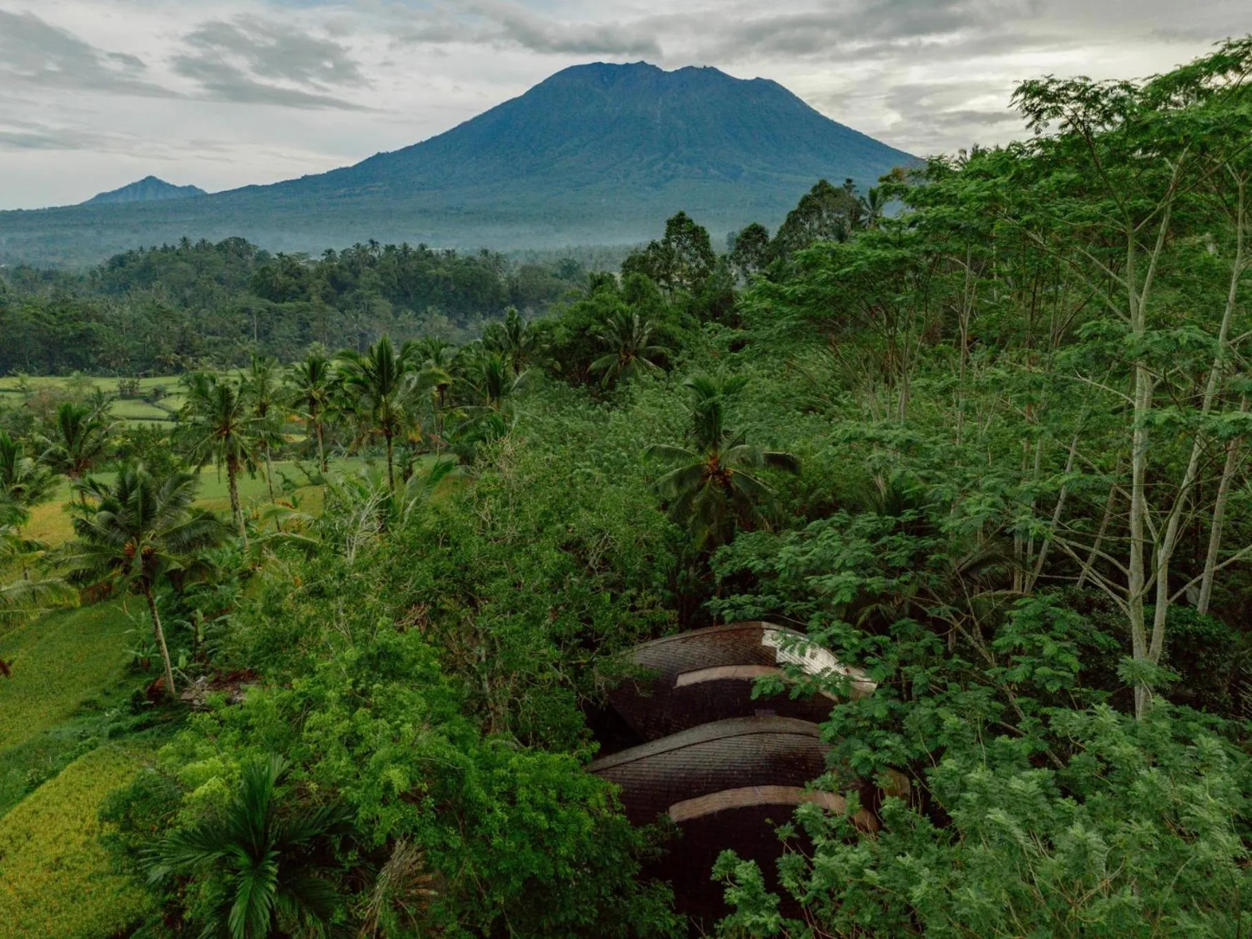 Mountain view in Hideout Eco Bamboo House Bali